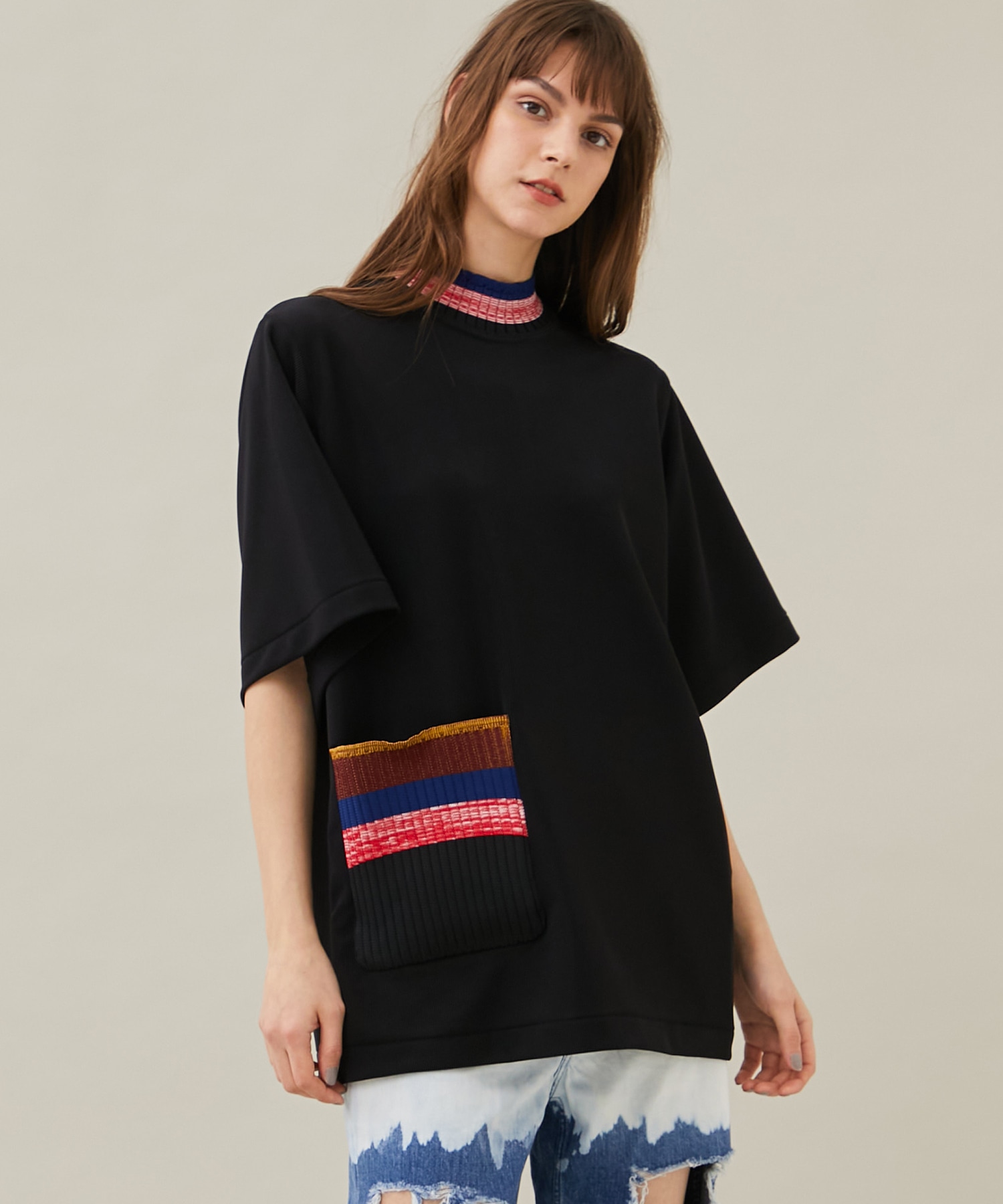 Code pique jersey top(36 BLACK): TOGA PULLA: WOMENS｜ STUDIOUS