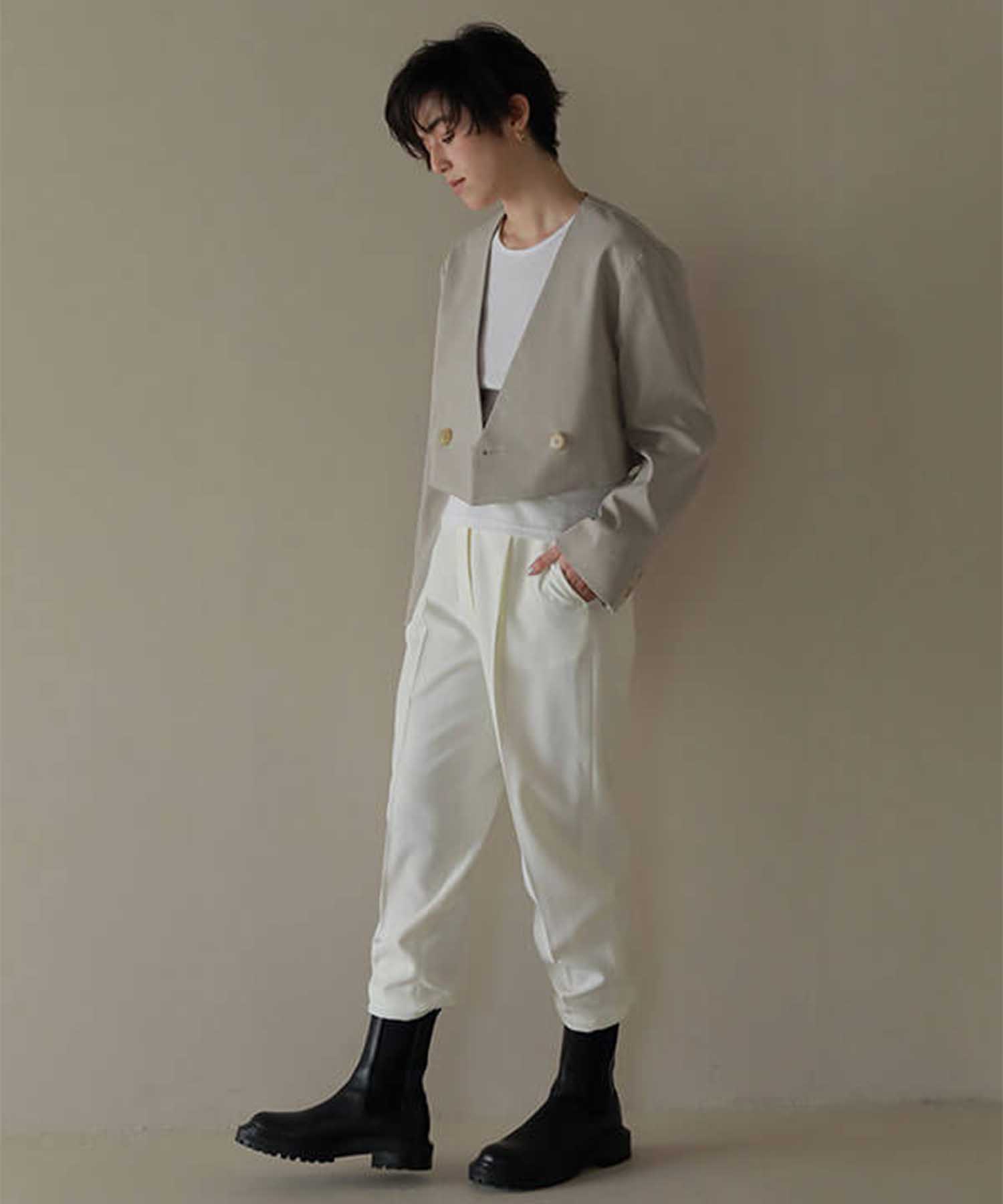 ノーカラークロップドジャケット(S BEIGE): ETRE TOKYO: WOMENS