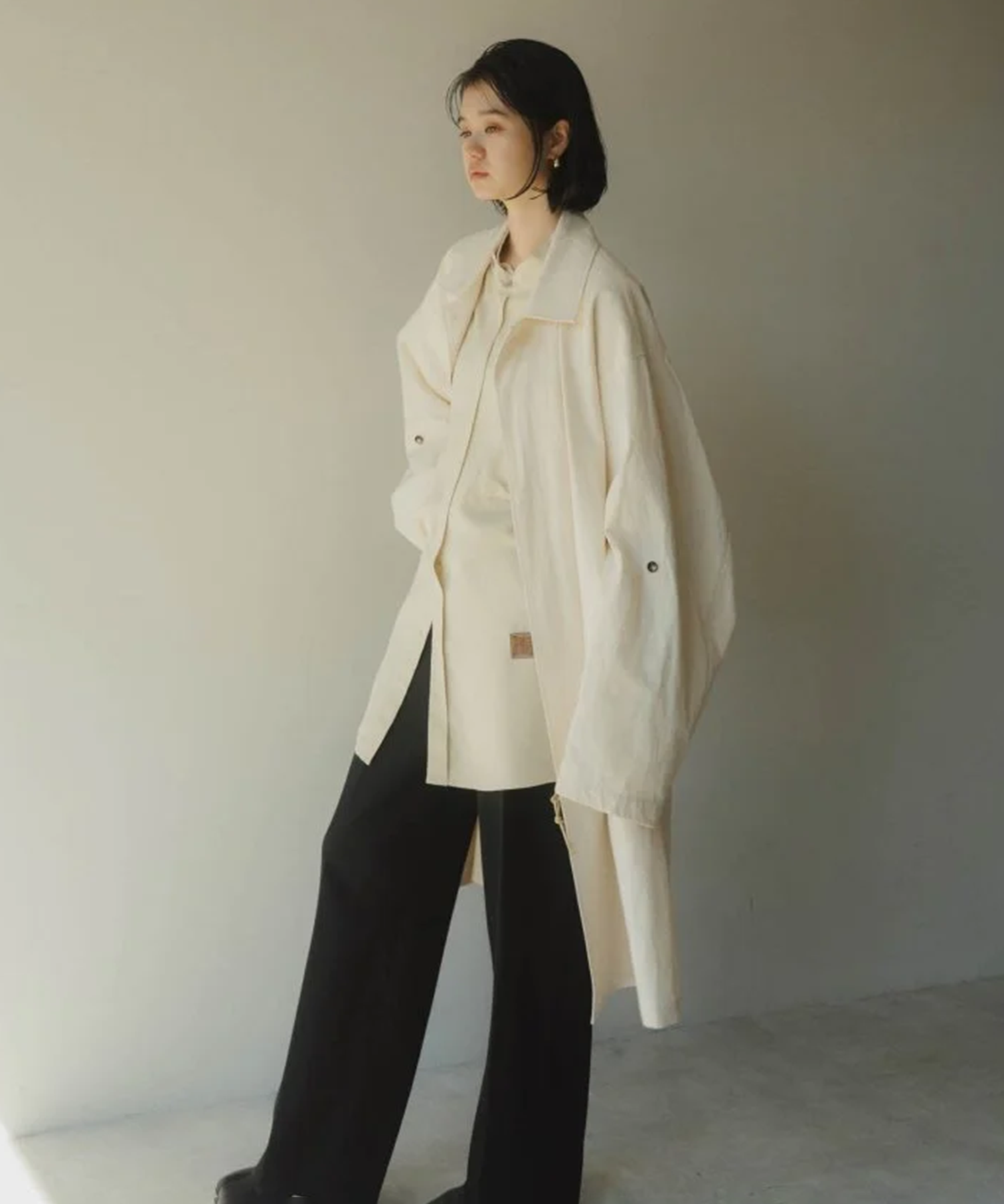 high end washer long soutien collar coat | ortigueiramais.com.br