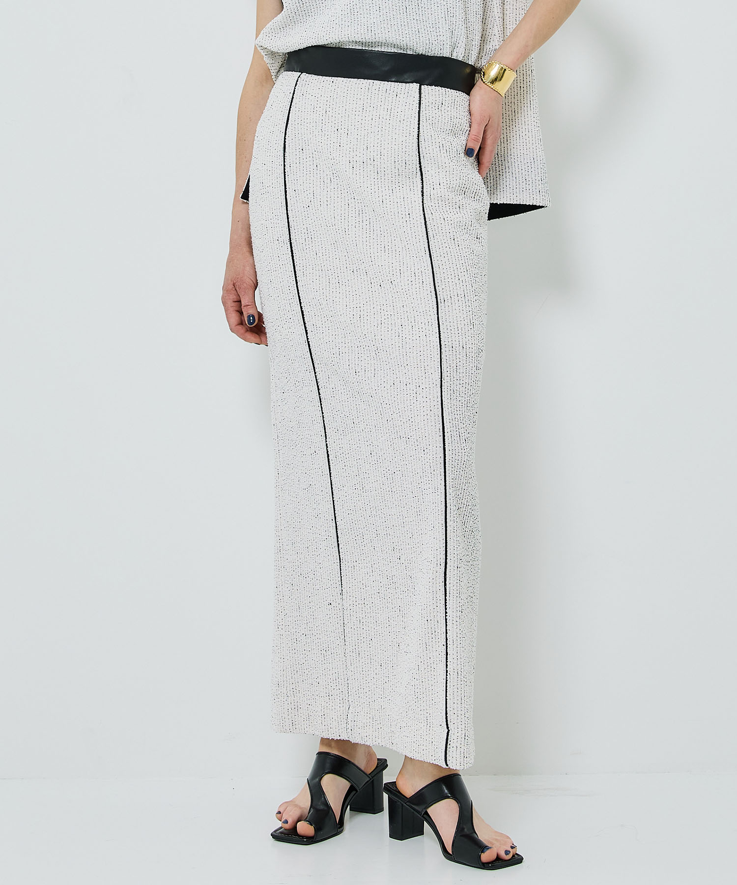 Tweedy Jersey Skirt(1 OFF WHITE): STUDIOUS: WOMENS｜ STUDIOUS