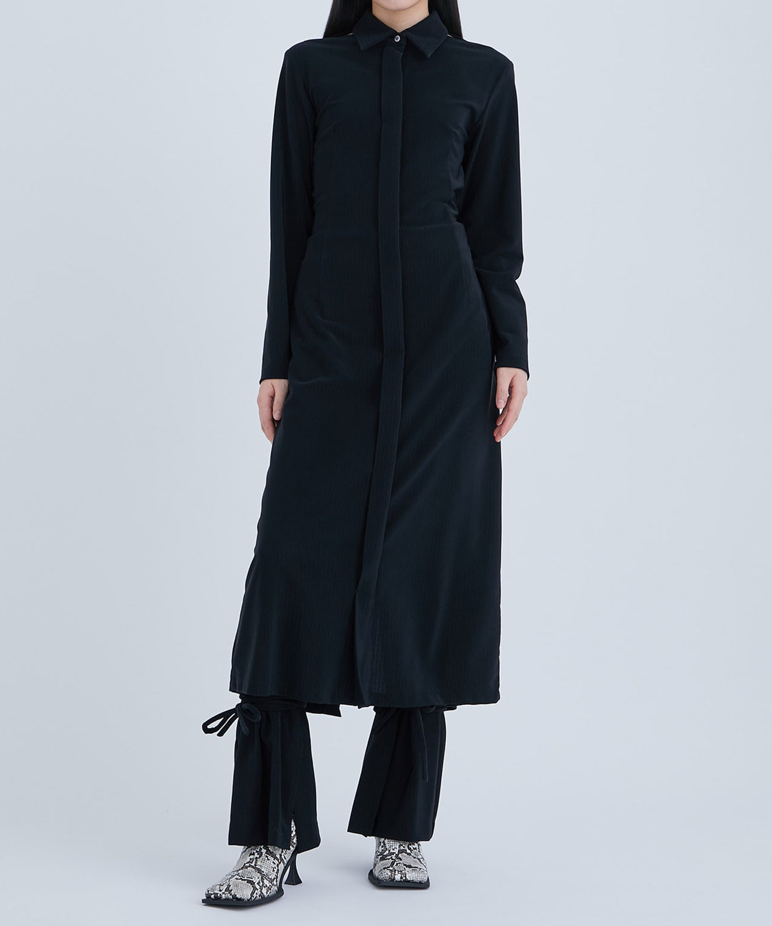 Asymmetric Tailored Dress(1 BLACK): STUDIOUS: WOMENS｜ STUDIOUS 