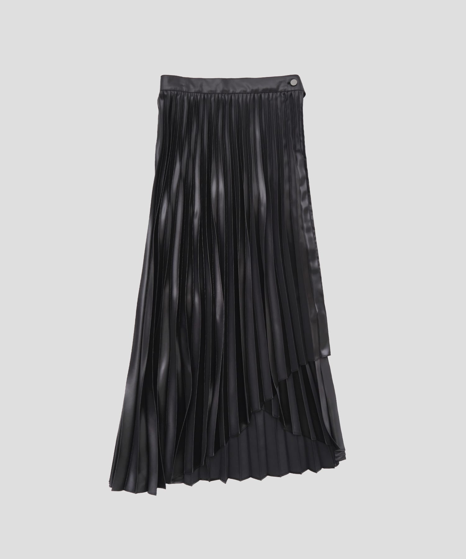 Leather Like Wrap Pleats Skirt(FREE BLACK): STUDIOUS: WOMENS