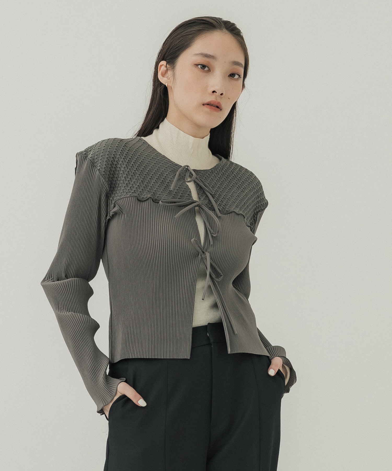 EX.Shrink cardigan(FREE GREY): kotohayokozawa: WOMENS｜ STUDIOUS