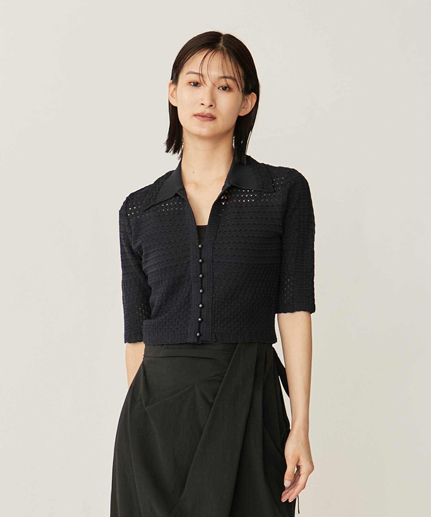 Lace Knitted Top(1 NAVY): Mame Kurogouchi: WOMENS｜ STUDIOUS