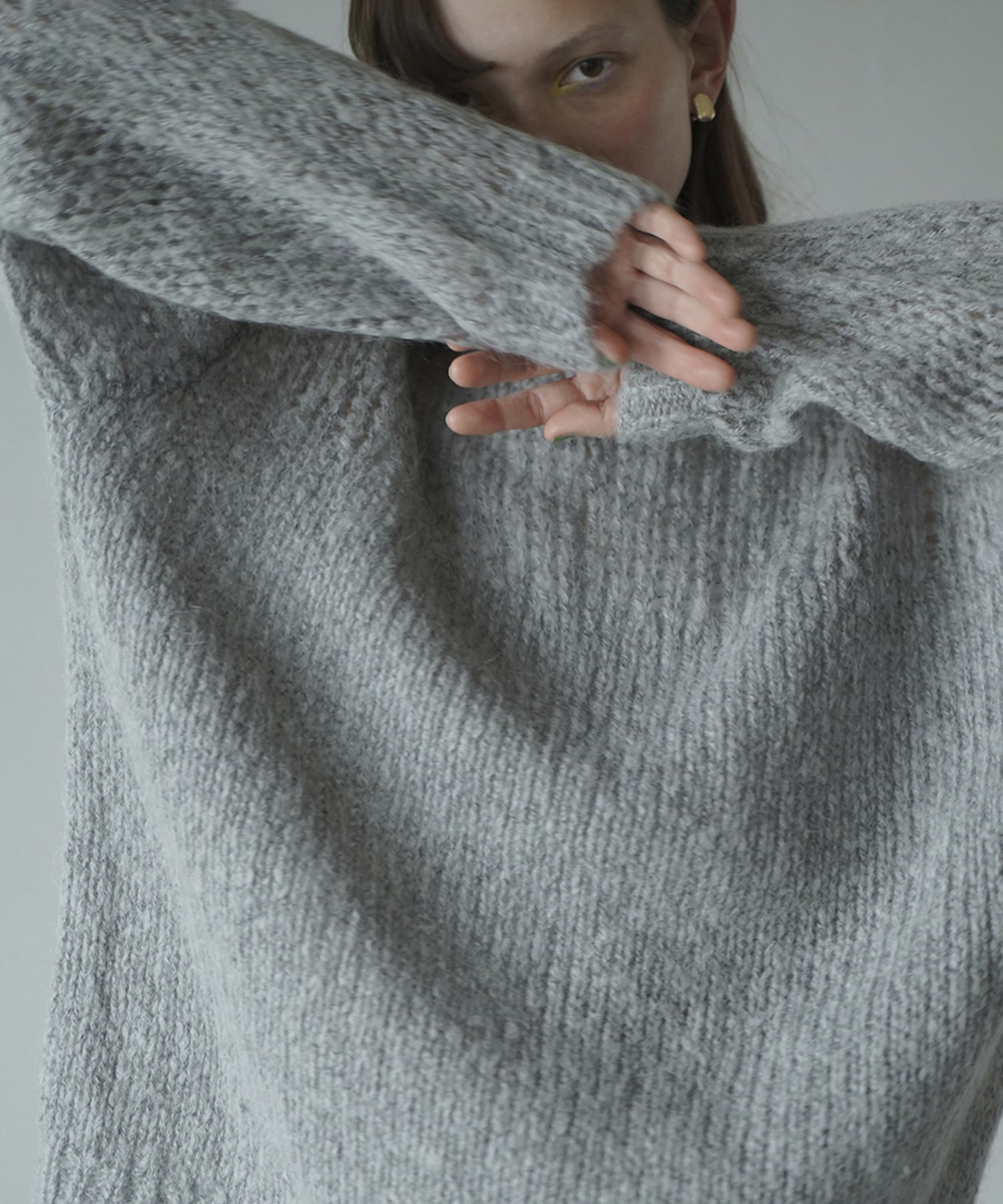 モヘヤルミネ限定色HALF SHEER LOOSE MOHAIR KNIT TOPS - ニット/セーター