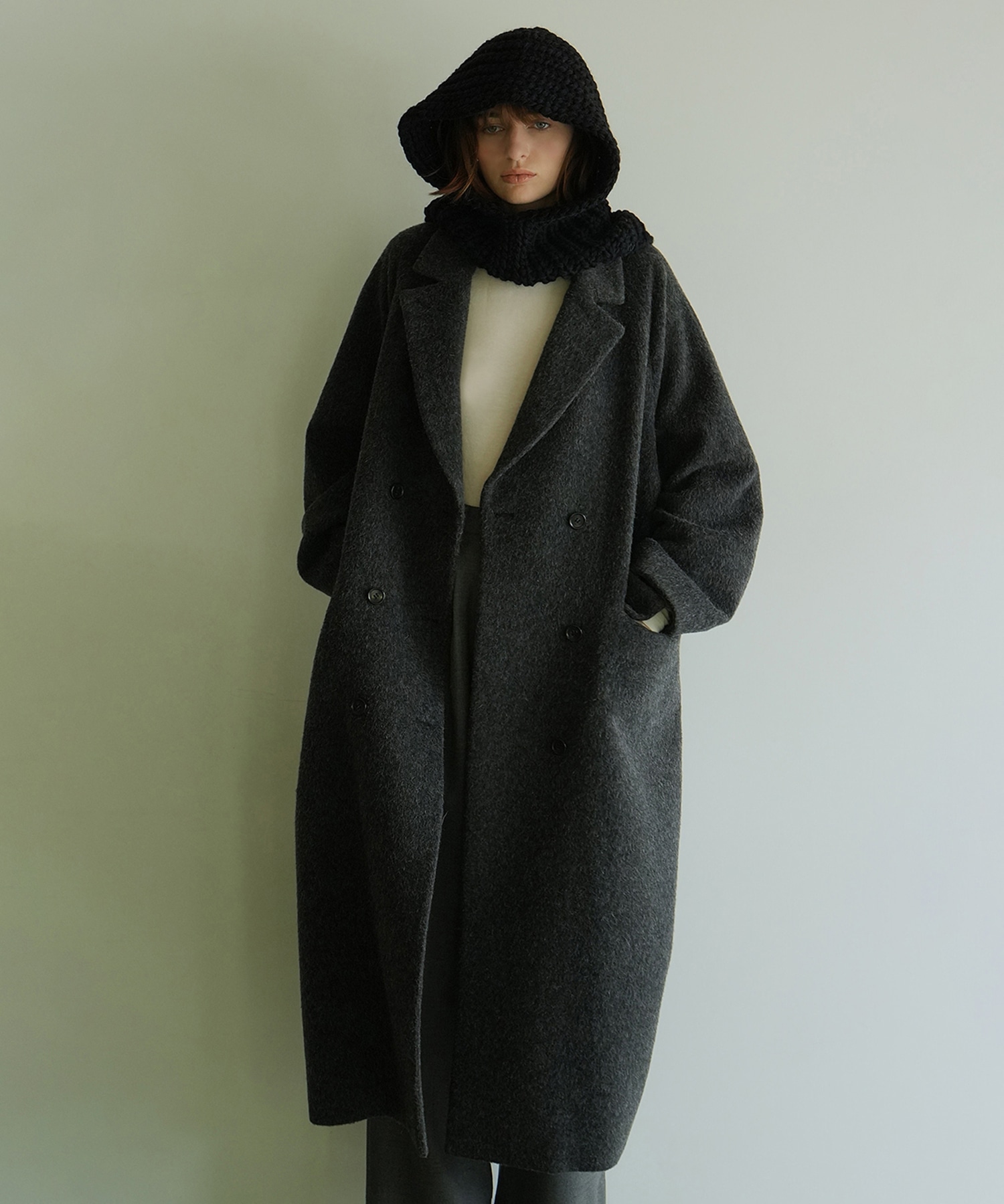 DOUBLE WOOL LONG COAT(0 DARK GREY): CLANE: WOMENS｜ STUDIOUS