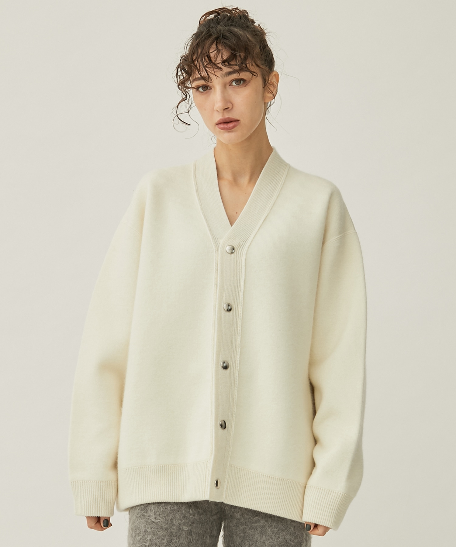 RERACS SNAP BUTTON KNIT CARDIGAN(FREE ECRU): THE RERACS: WOMENS