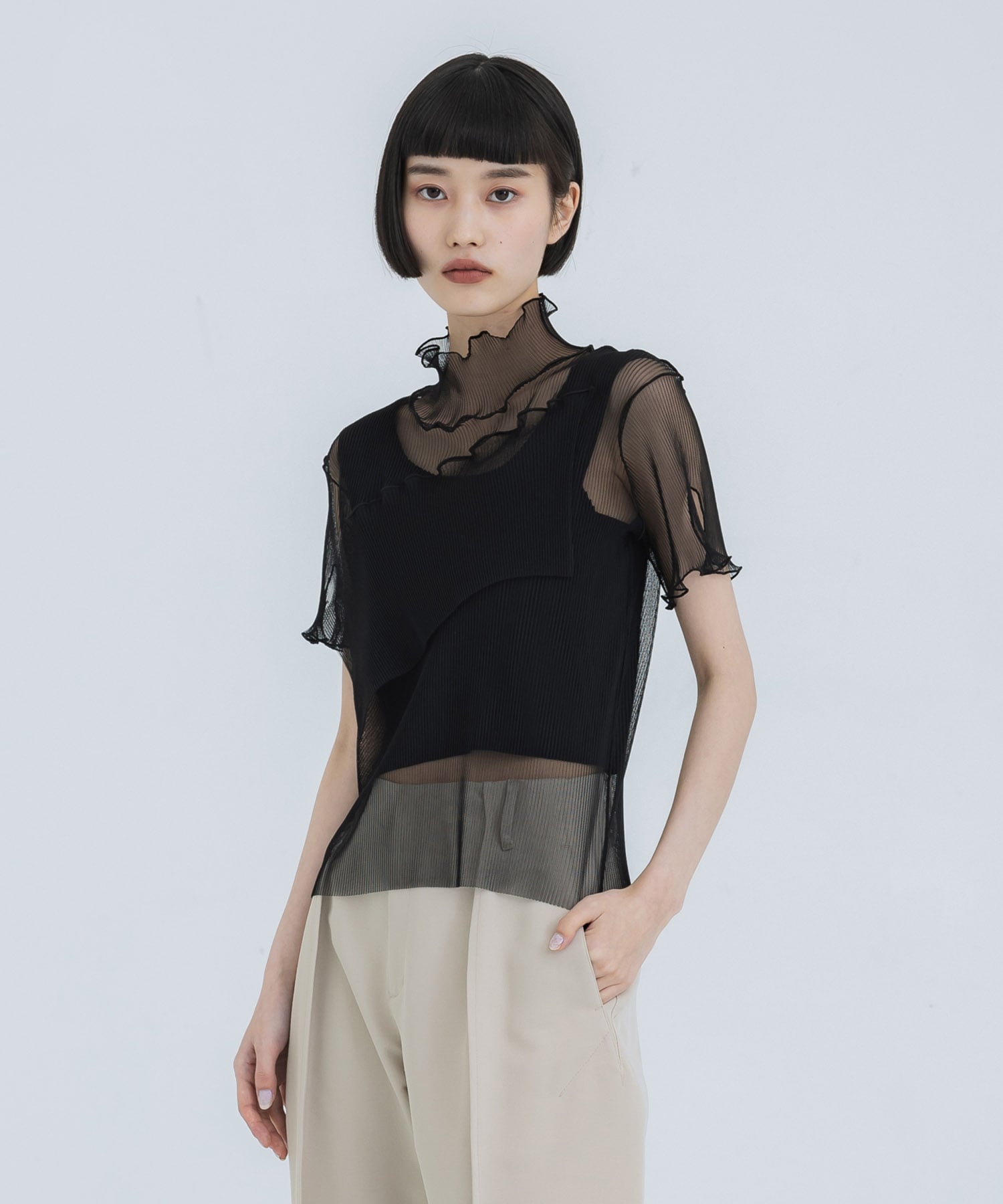 Layered Sheer Top(FREE BLACK): kotohayokozawa: WOMENS｜ STUDIOUS 