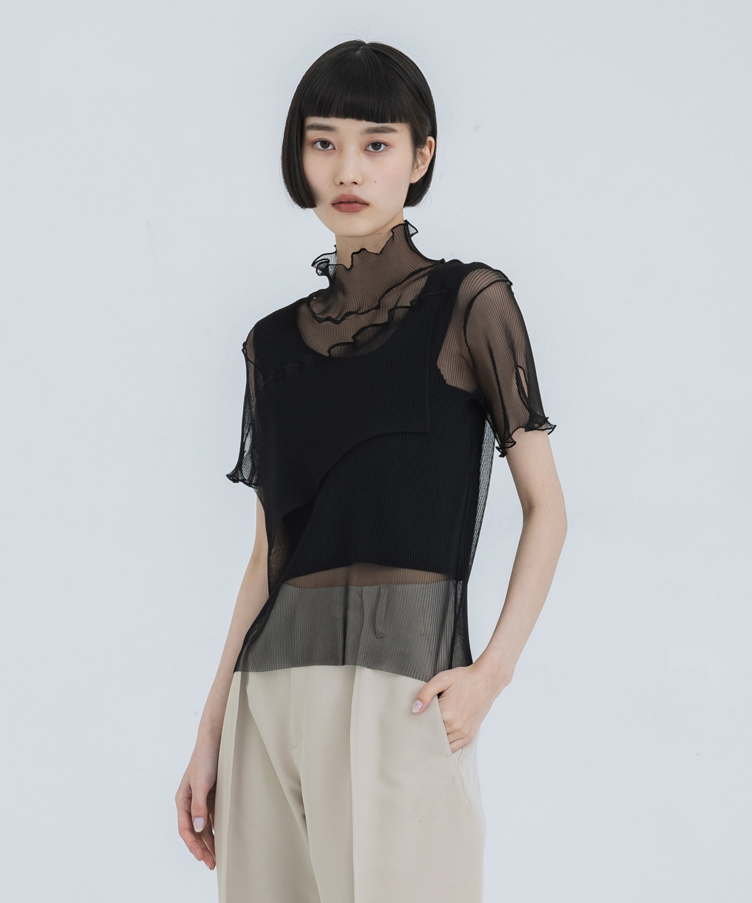 Layered Sheer Top(FREE BLACK): kotohayokozawa: WOMENS｜ STUDIOUS