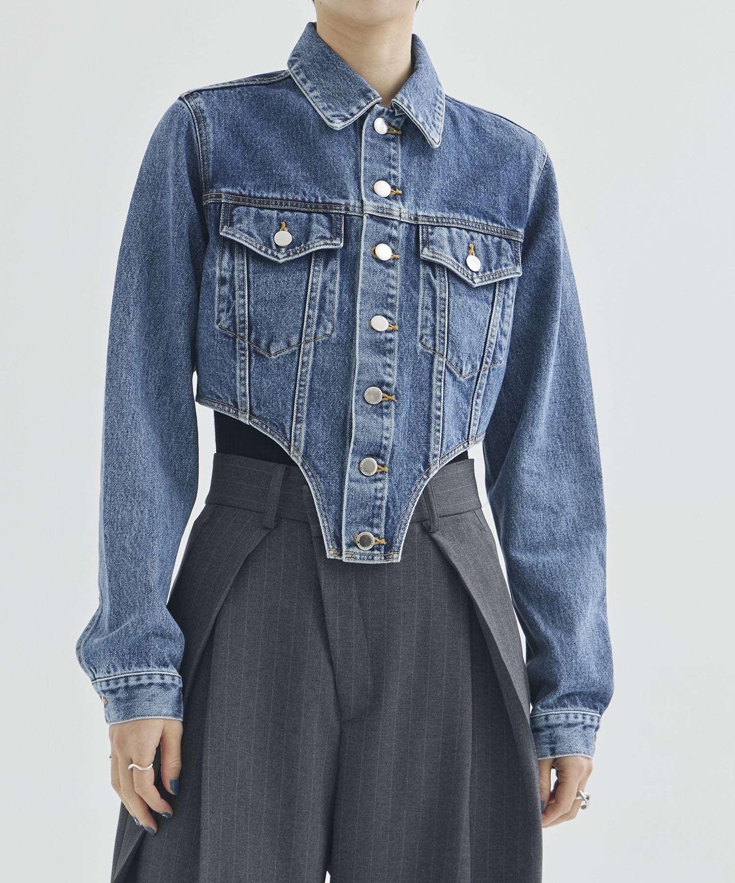 WASHED DENIM CUTTING JACKET