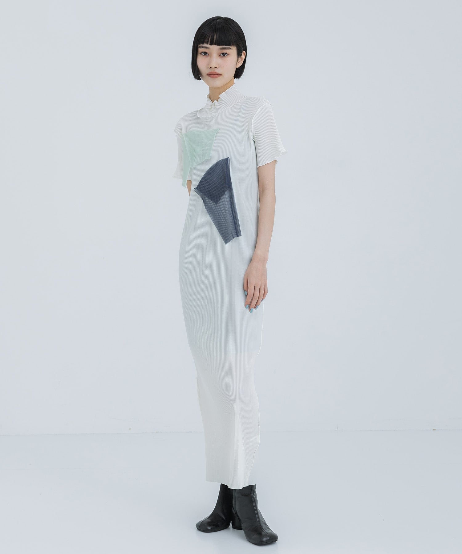 別注Todo Wave Dress High Neck Type(S WHITE): kotohayokozawa 
