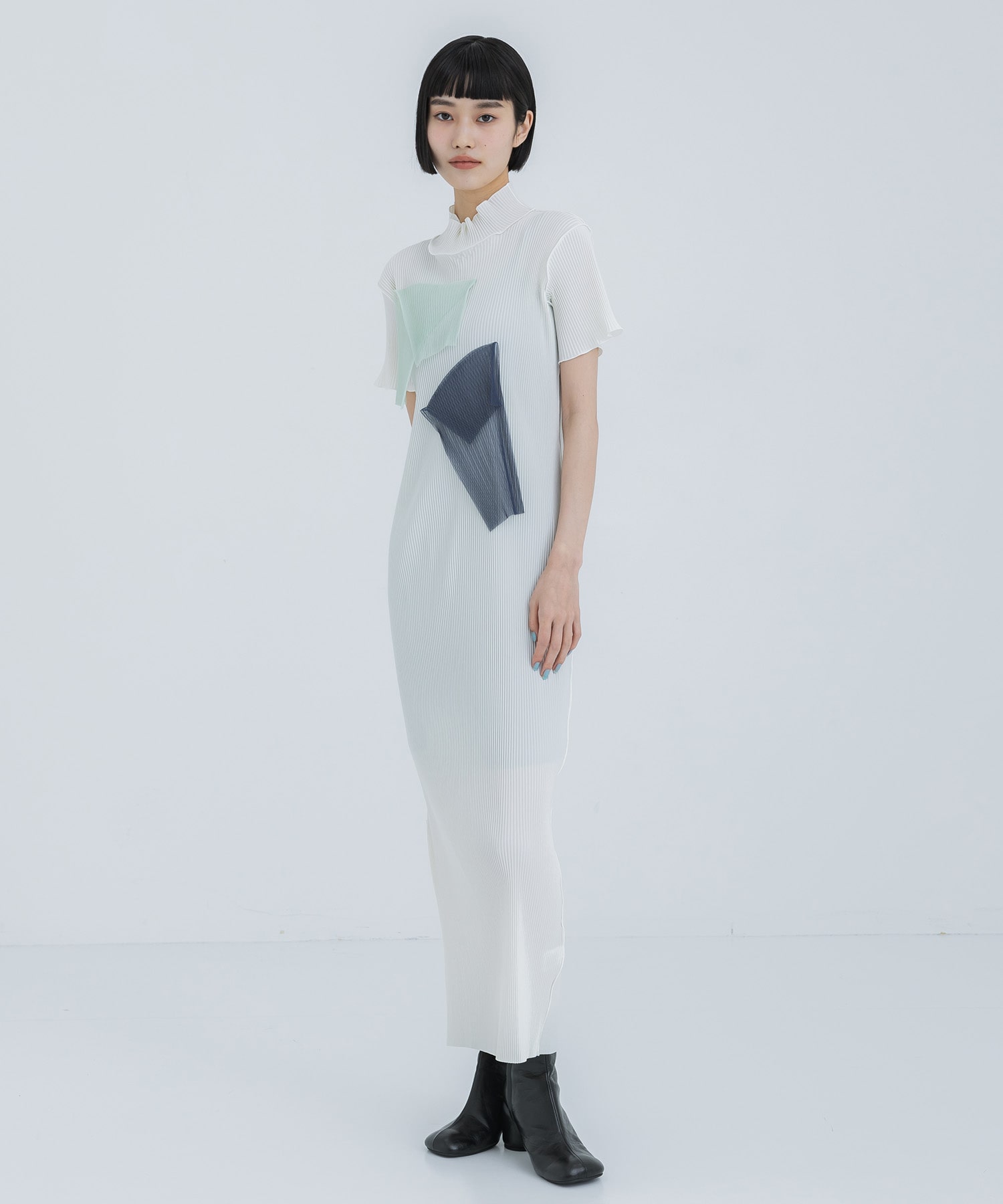 Random Ribbed Organic Cotton 2 way Dress(1 WHITE): Mame Kurogouchi 