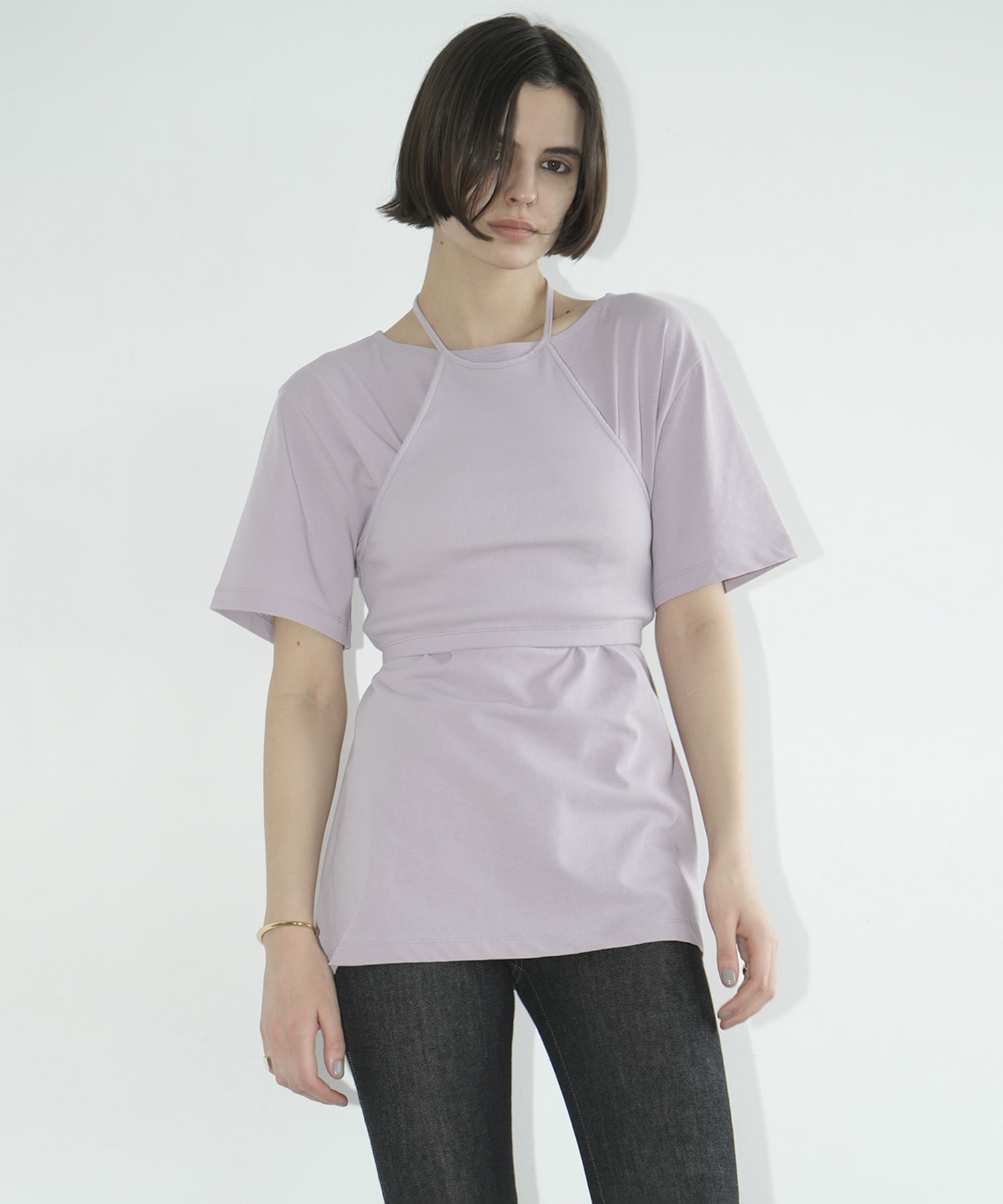 HALTER BUSTIER SET TEE