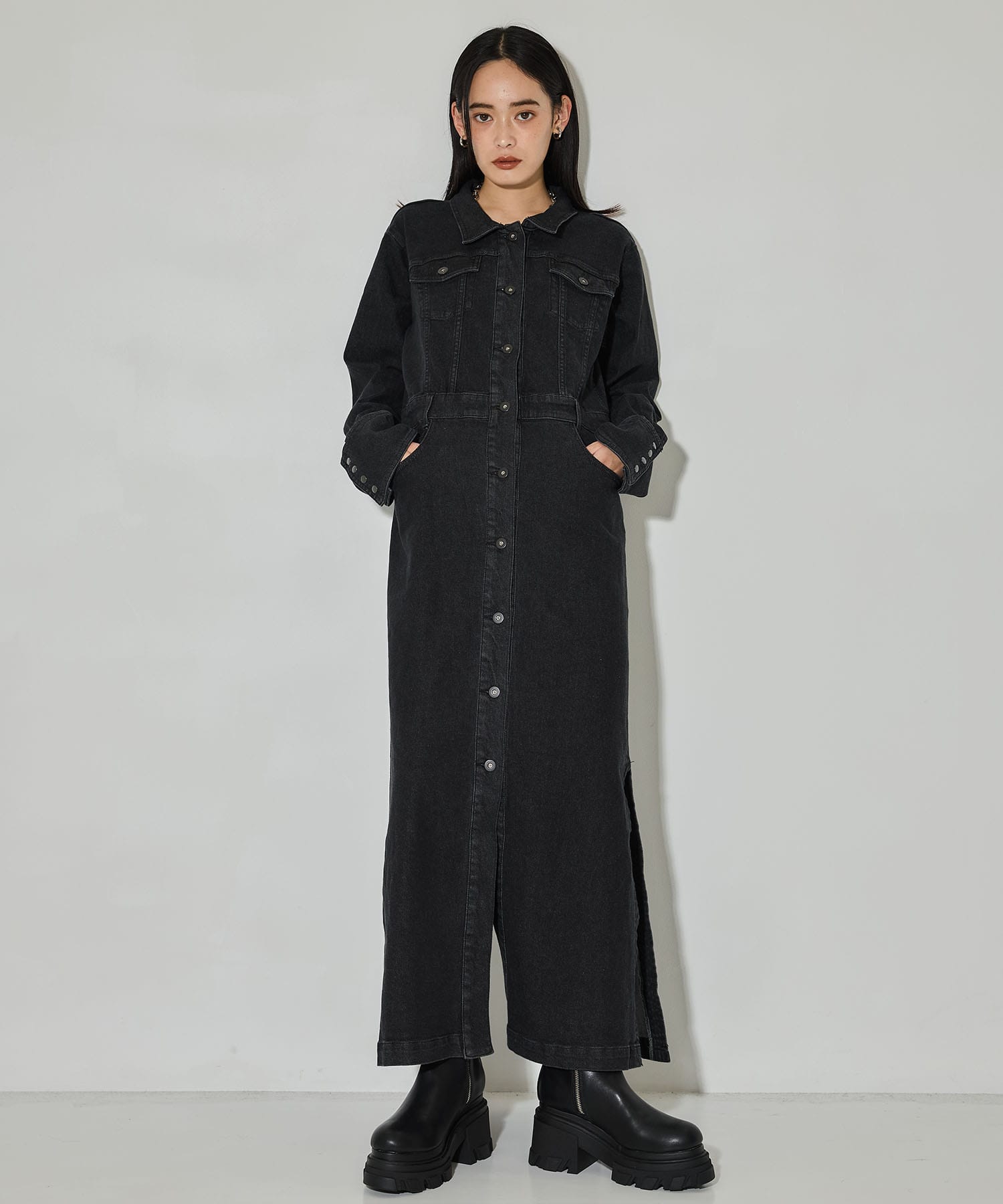 I LINE DENIM SHIRT DRESS