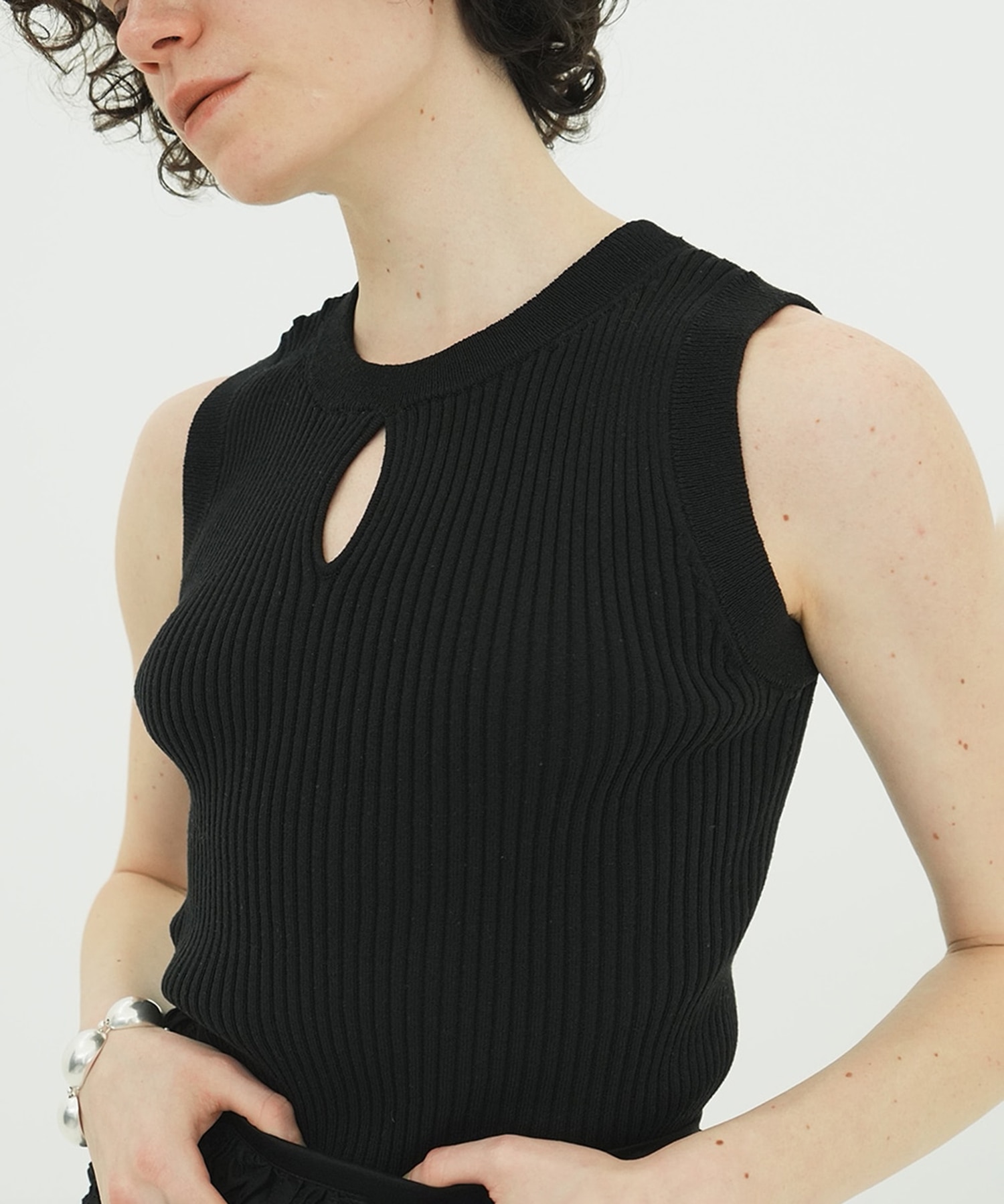 W FACE HALL KNIT TOPS(1 BLACK): CLANE: WOMENS｜ STUDIOUS