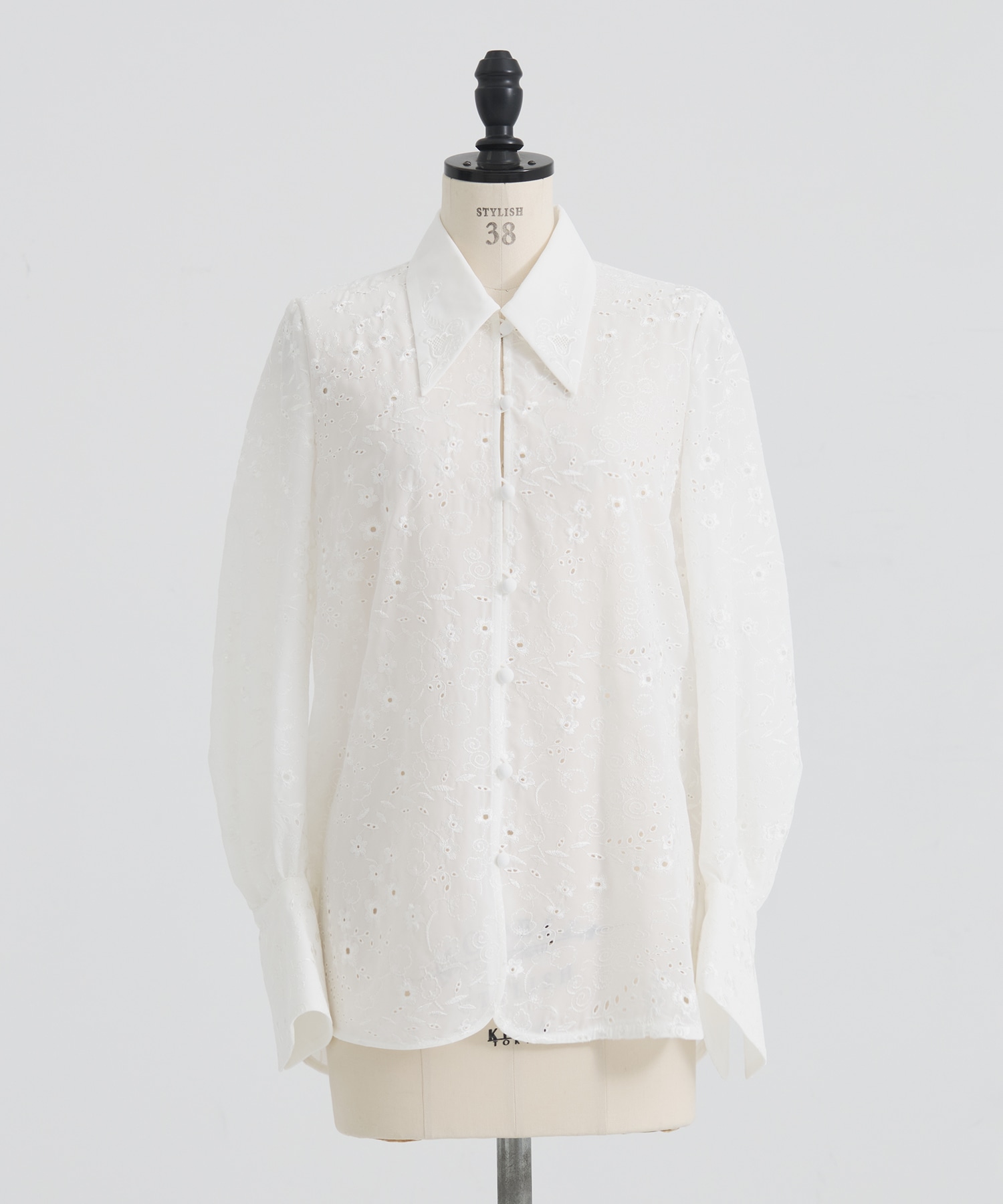 Triacetate Georgette Floral Embroidery Top Mame Kurogouchi