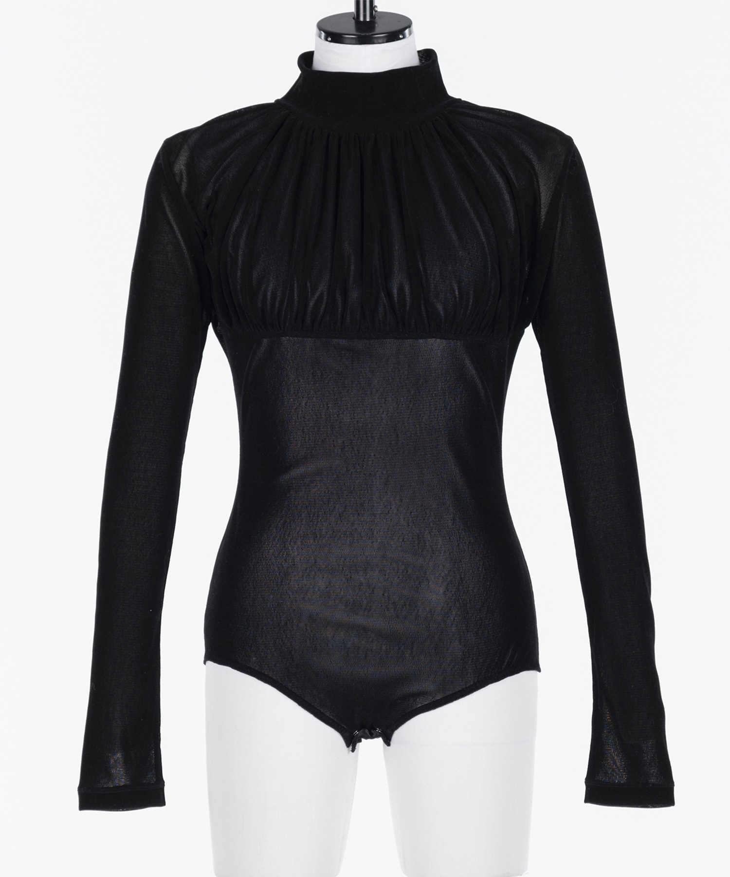 Velvet tulle turtleneck bodysuit(36 BLACK): FETICO: WOMENS