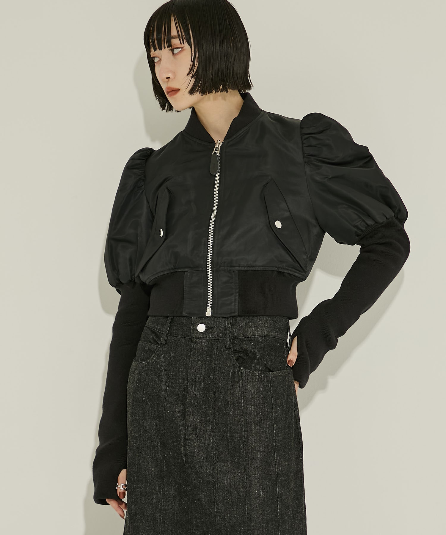 NYLON BOLERO BOMBER JACKET(M BLACK): JOHN LAWRENCE SULLIVAN