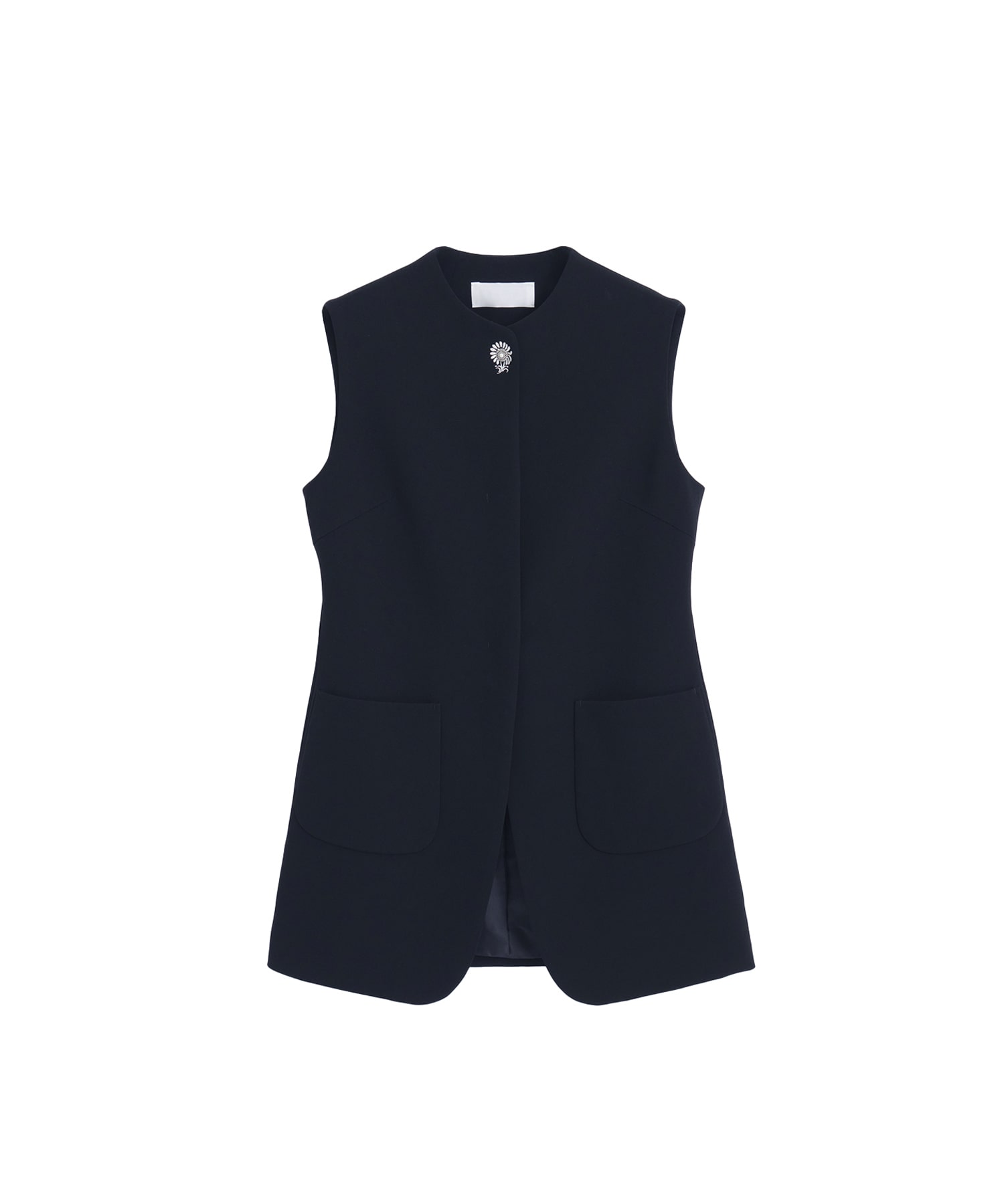 Acetate Polyester Embroidered Buttonholes Vest