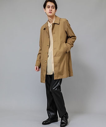 テンセルバーバリーステンカラーコート(1 BEIGE): STUDIOUS: MENS