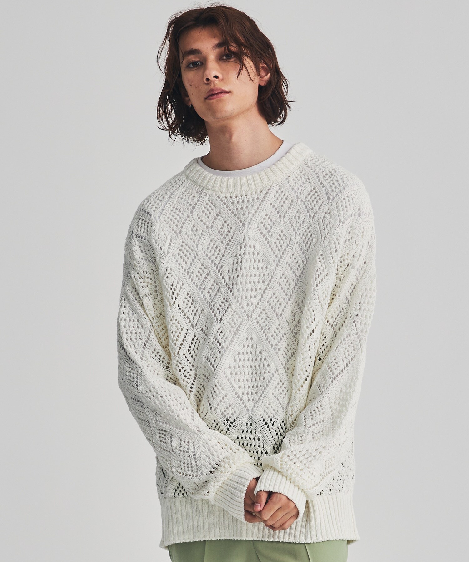 CROCHETED LACE PULLOVER KNIT
