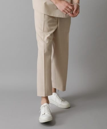 CHECK WIDE TAPERED PANTS