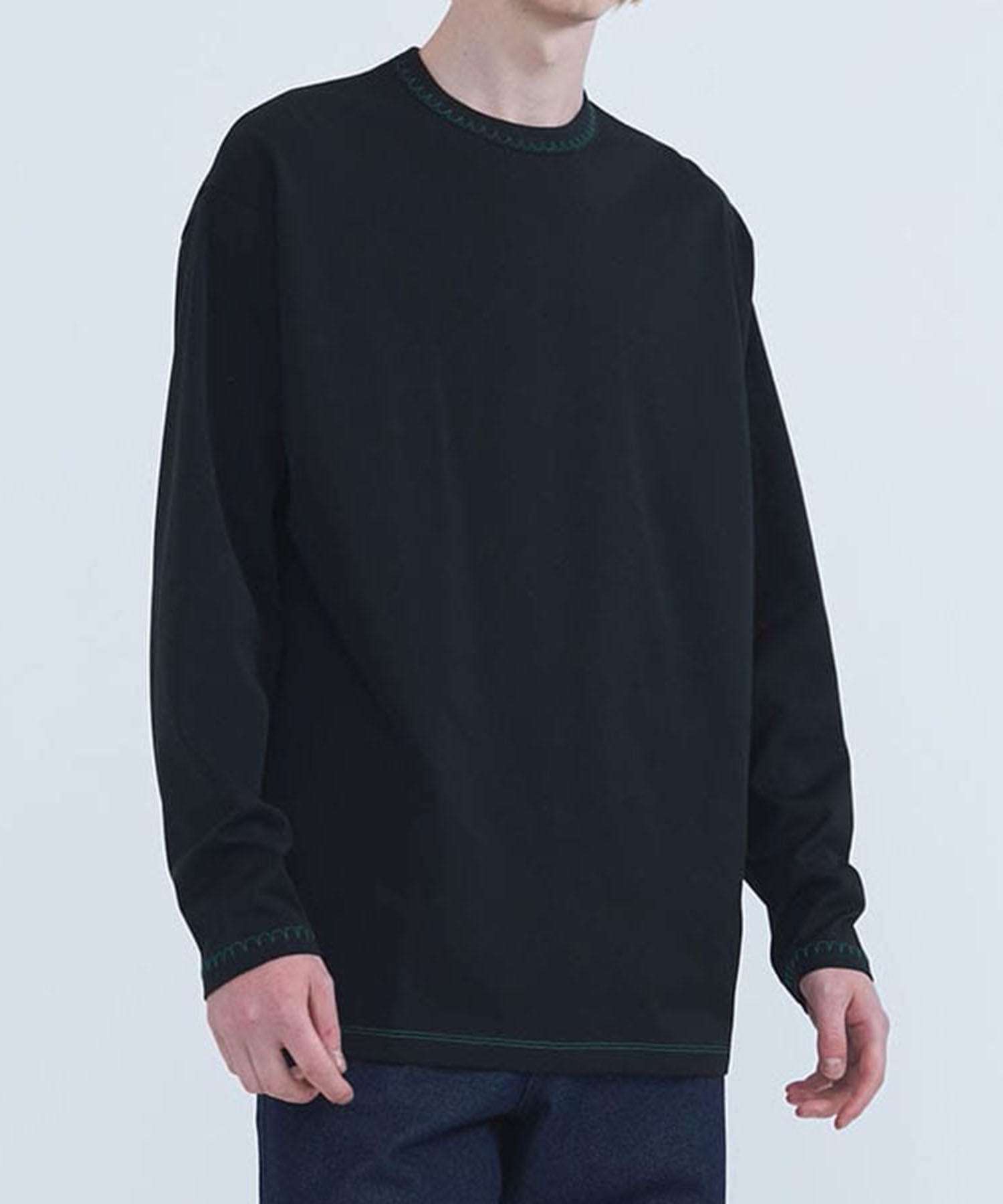 BLANKET STITCH L/S TEE