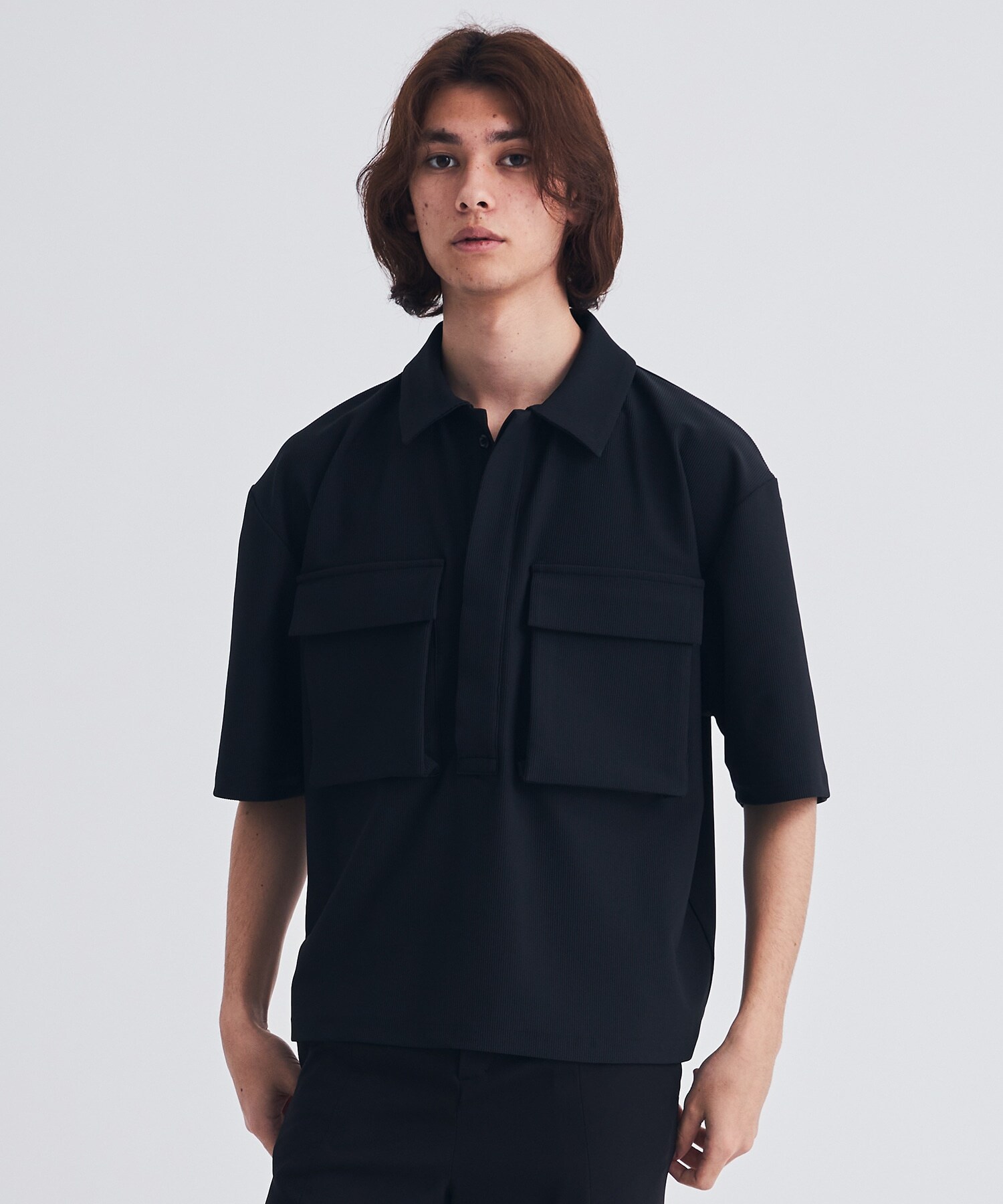 TRICOT OVERSIZED POLO SHIRT