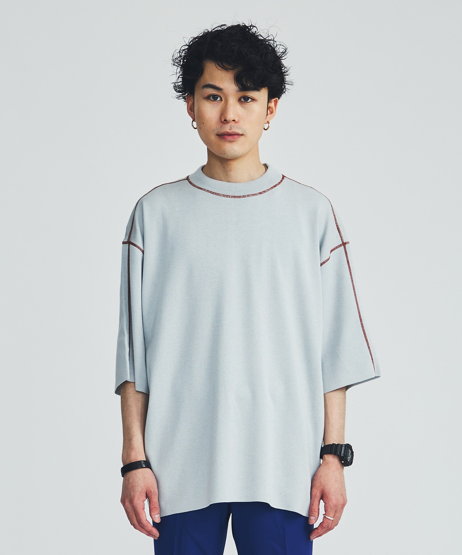COTTON EMBROIDER CREW NECK S/S KNIT