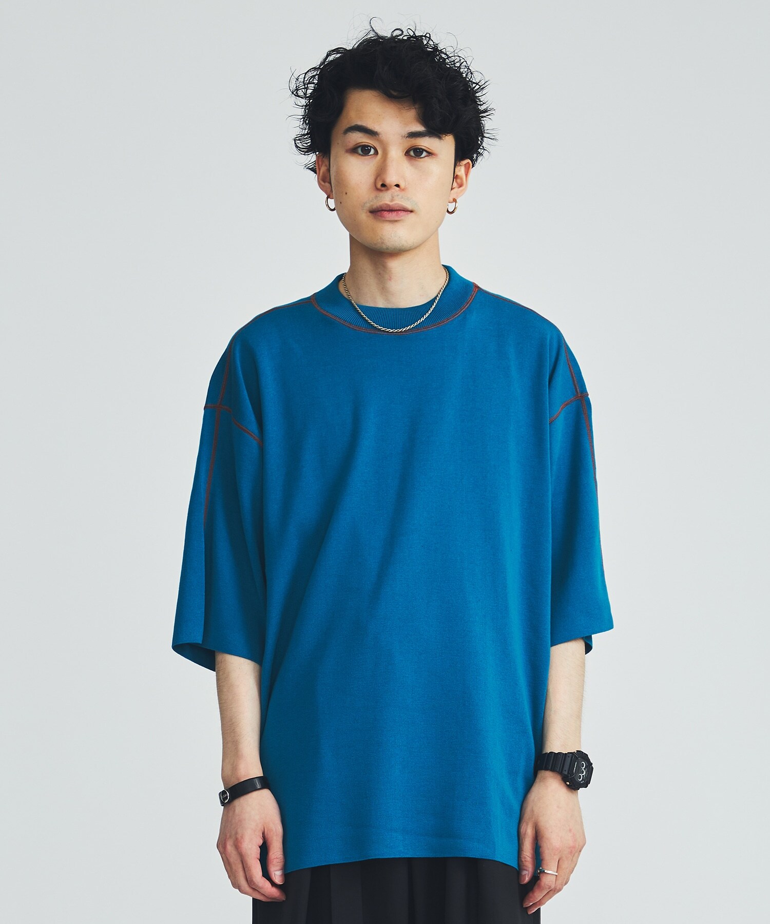 COTTON EMBROIDER CREW NECK S/S KNIT