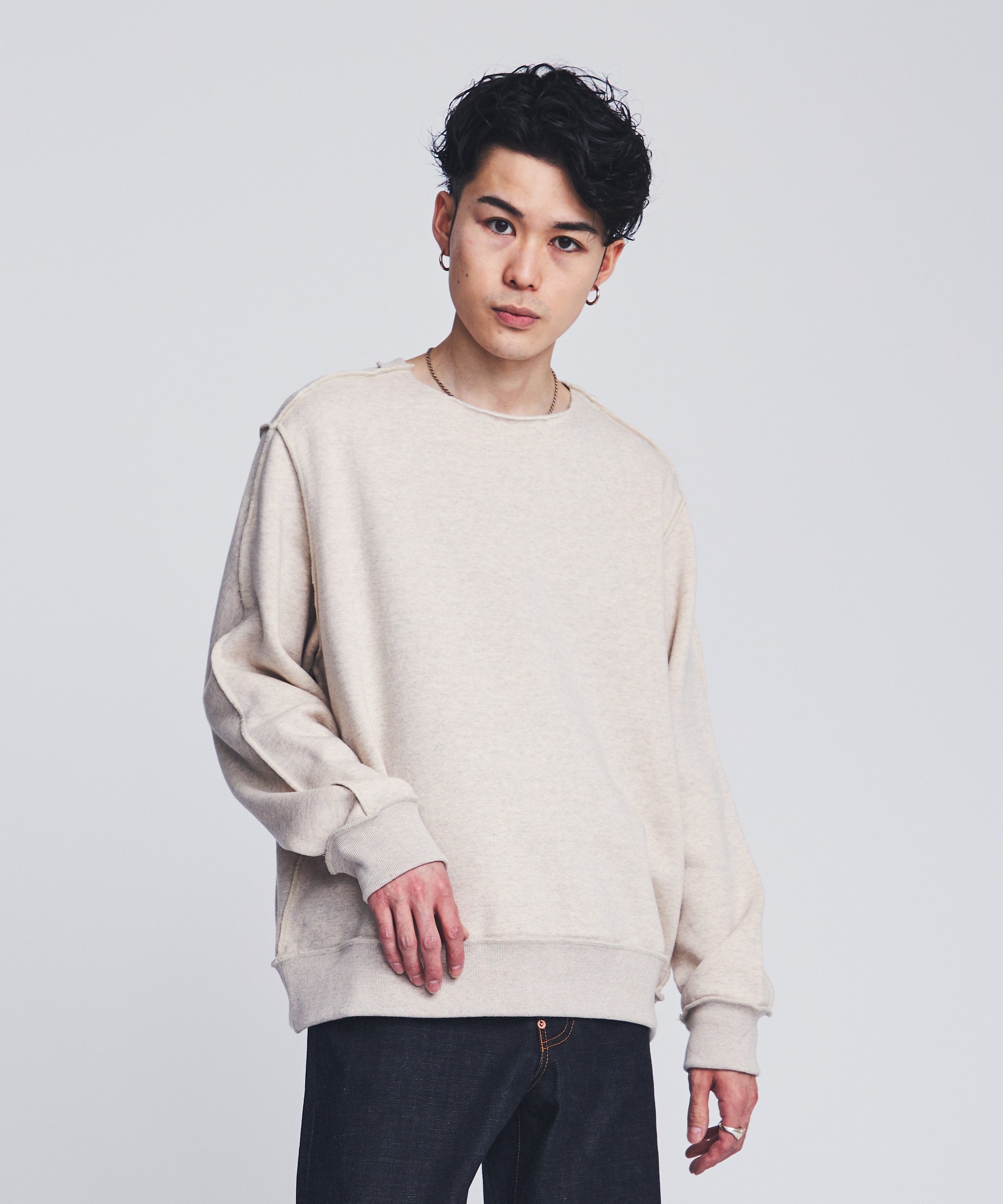RECYCLED COTTON CREWNECK SWEATER