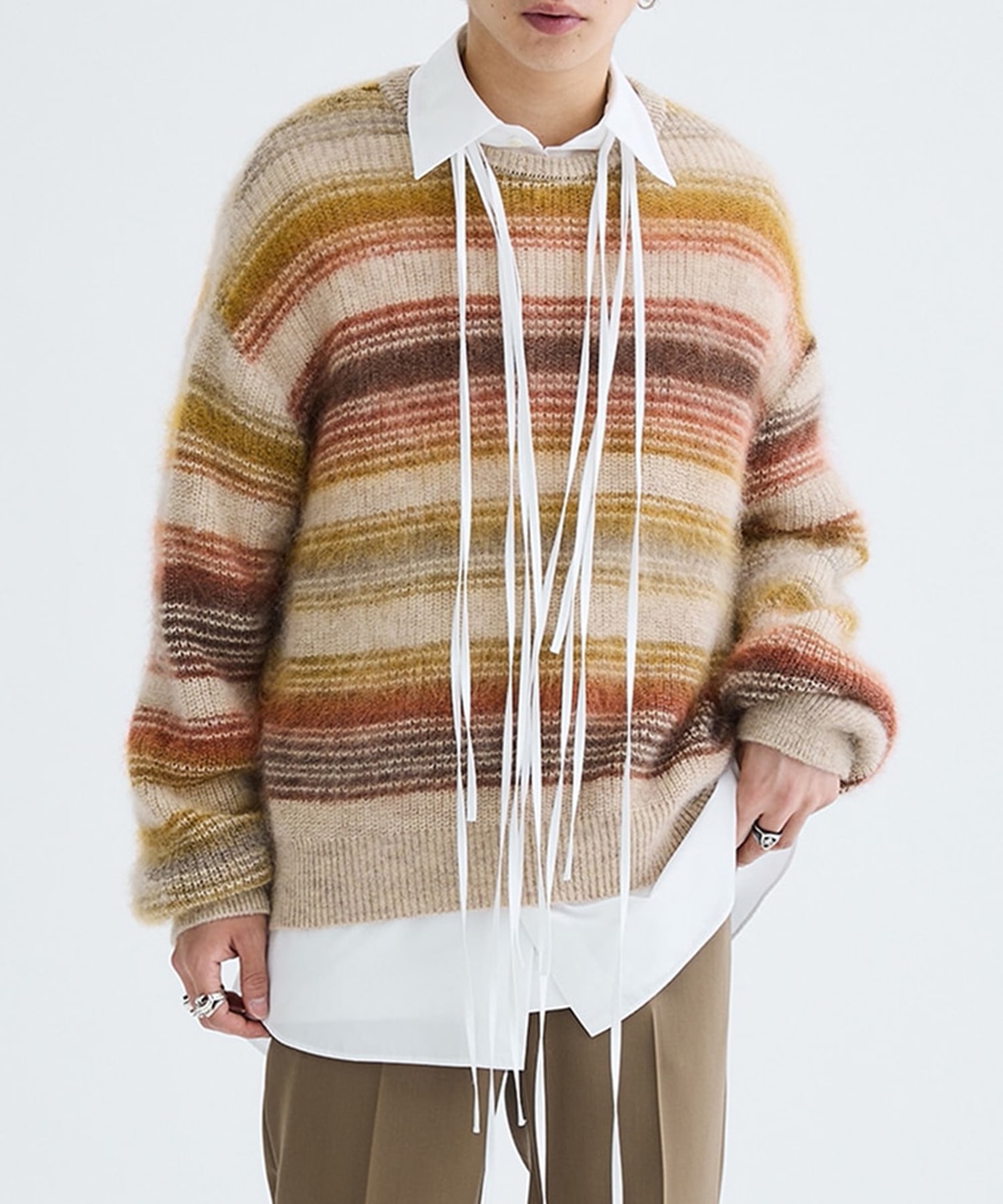 MOHAIR BORDER KNIT