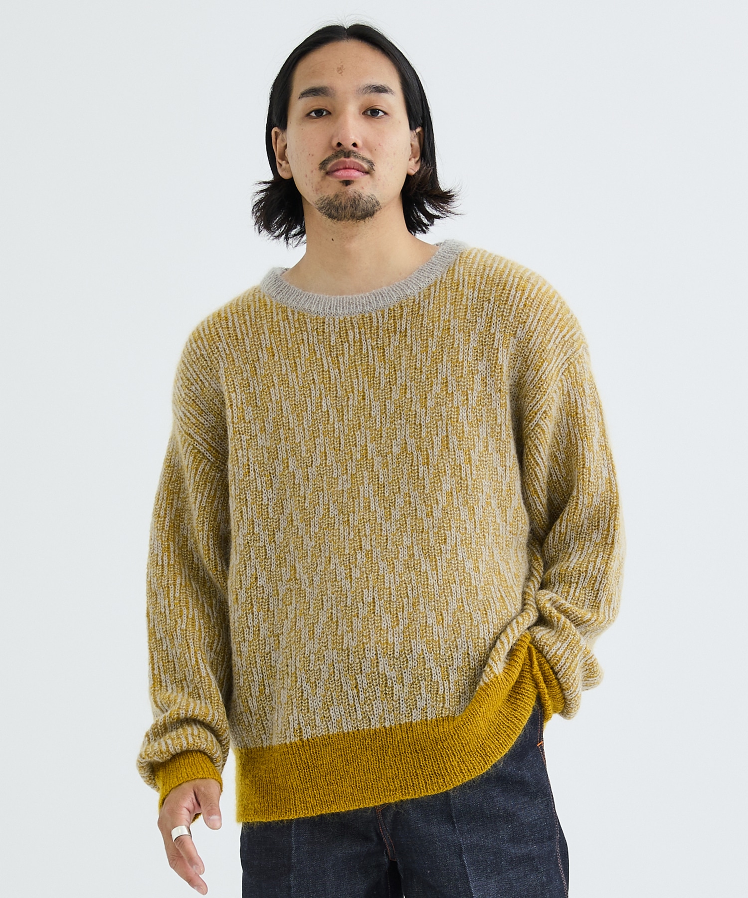 MOHAIR HERRINGBONE KNIT