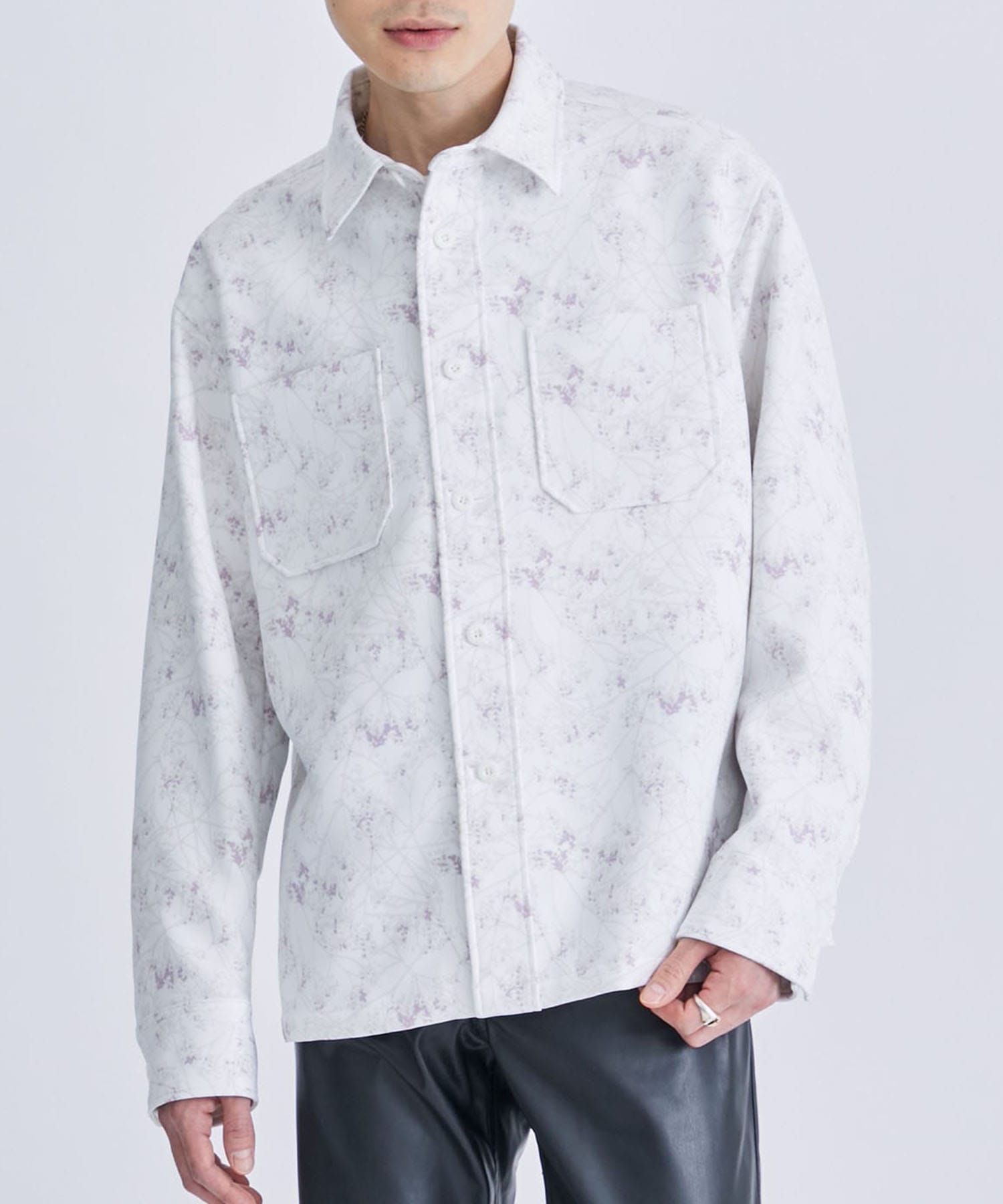 Wisteria flowers shirt jacket