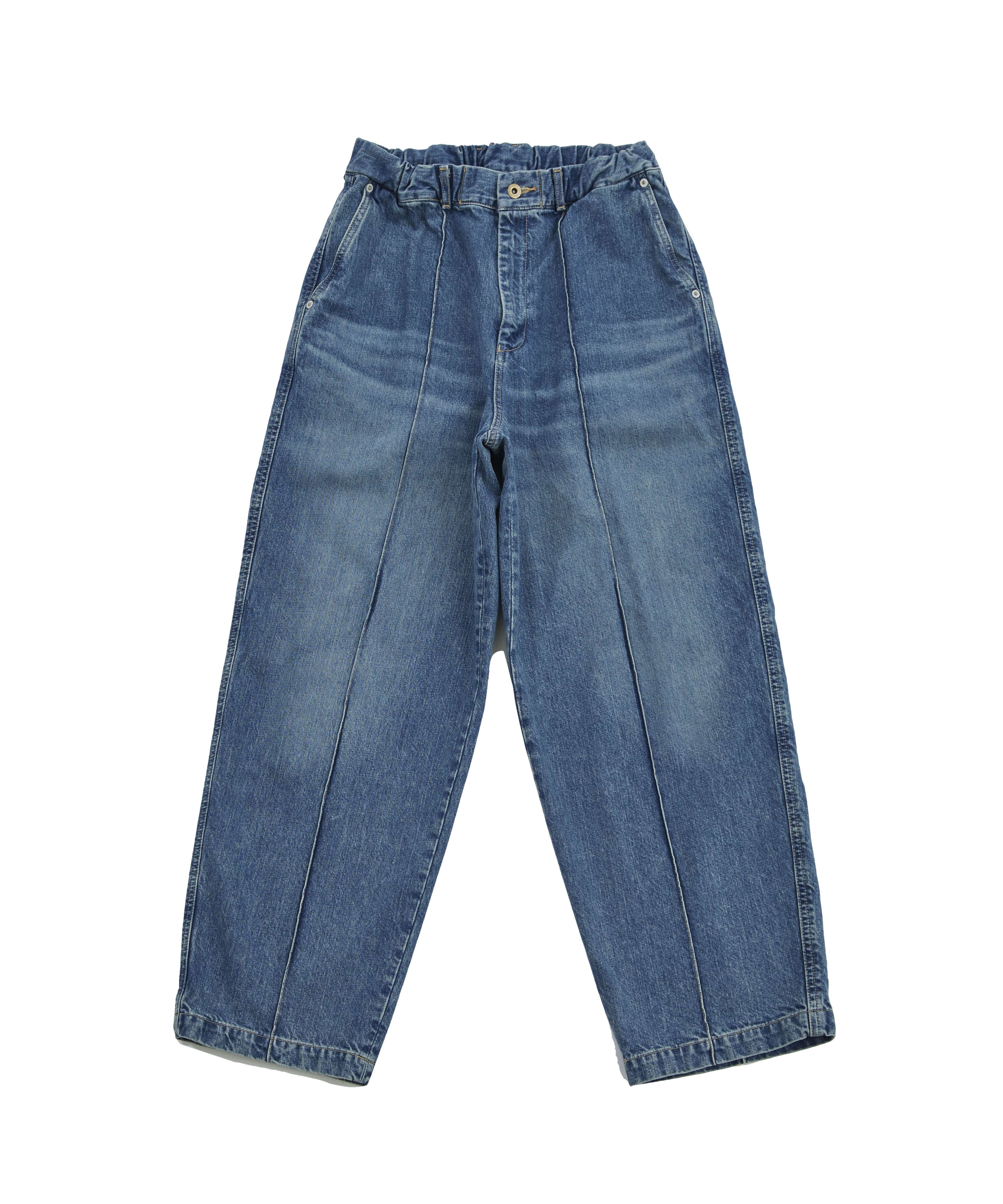 Organic cotton denim wide pants