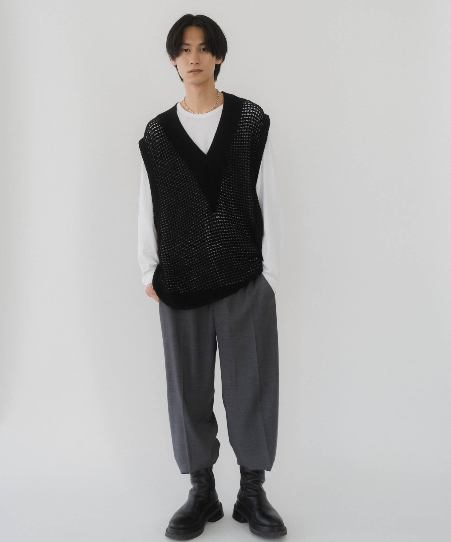 side zip meshknit best(unisex) - 通販 - olgapuri.org