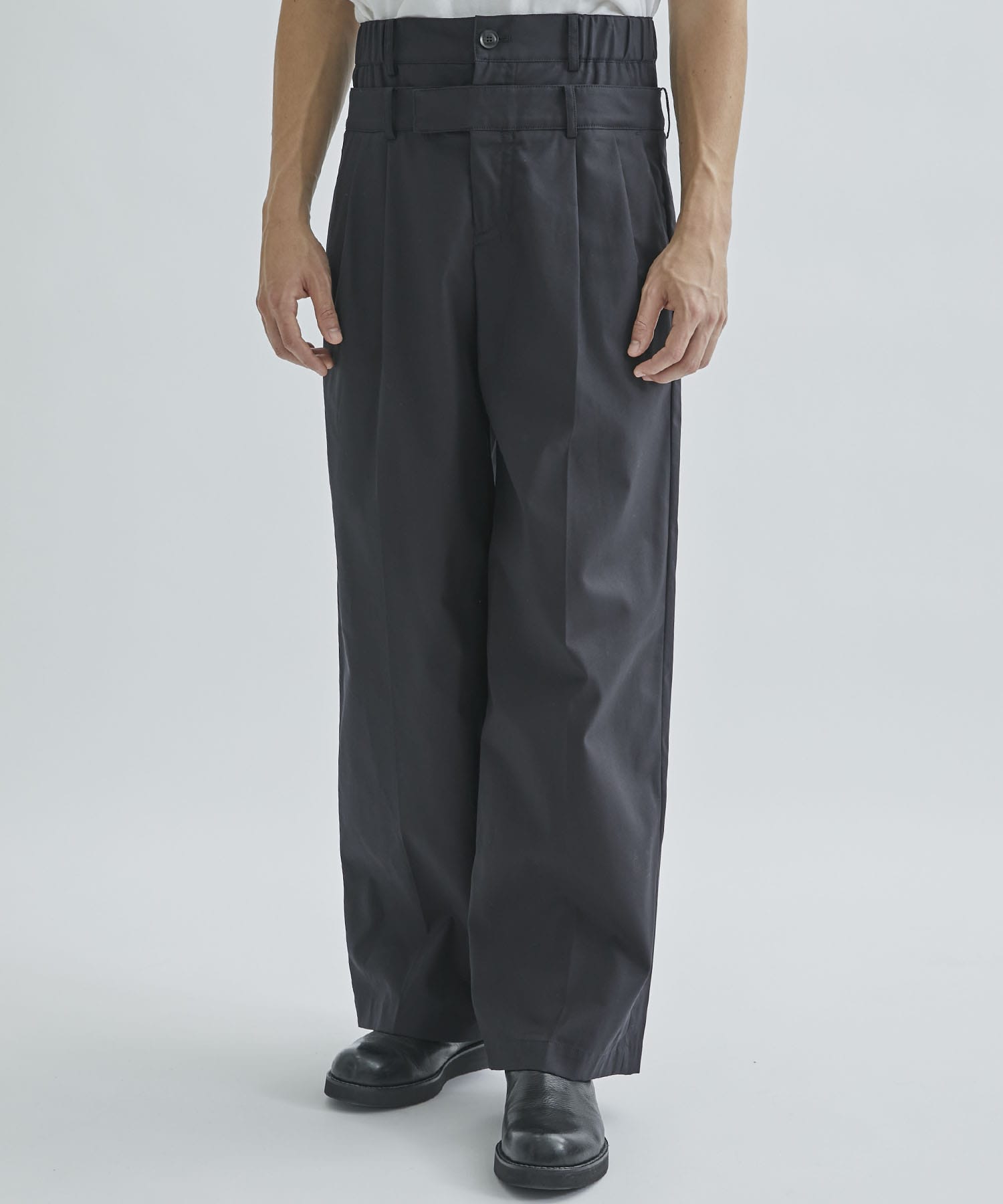 DOUBLE WAIST CHINO PANTS