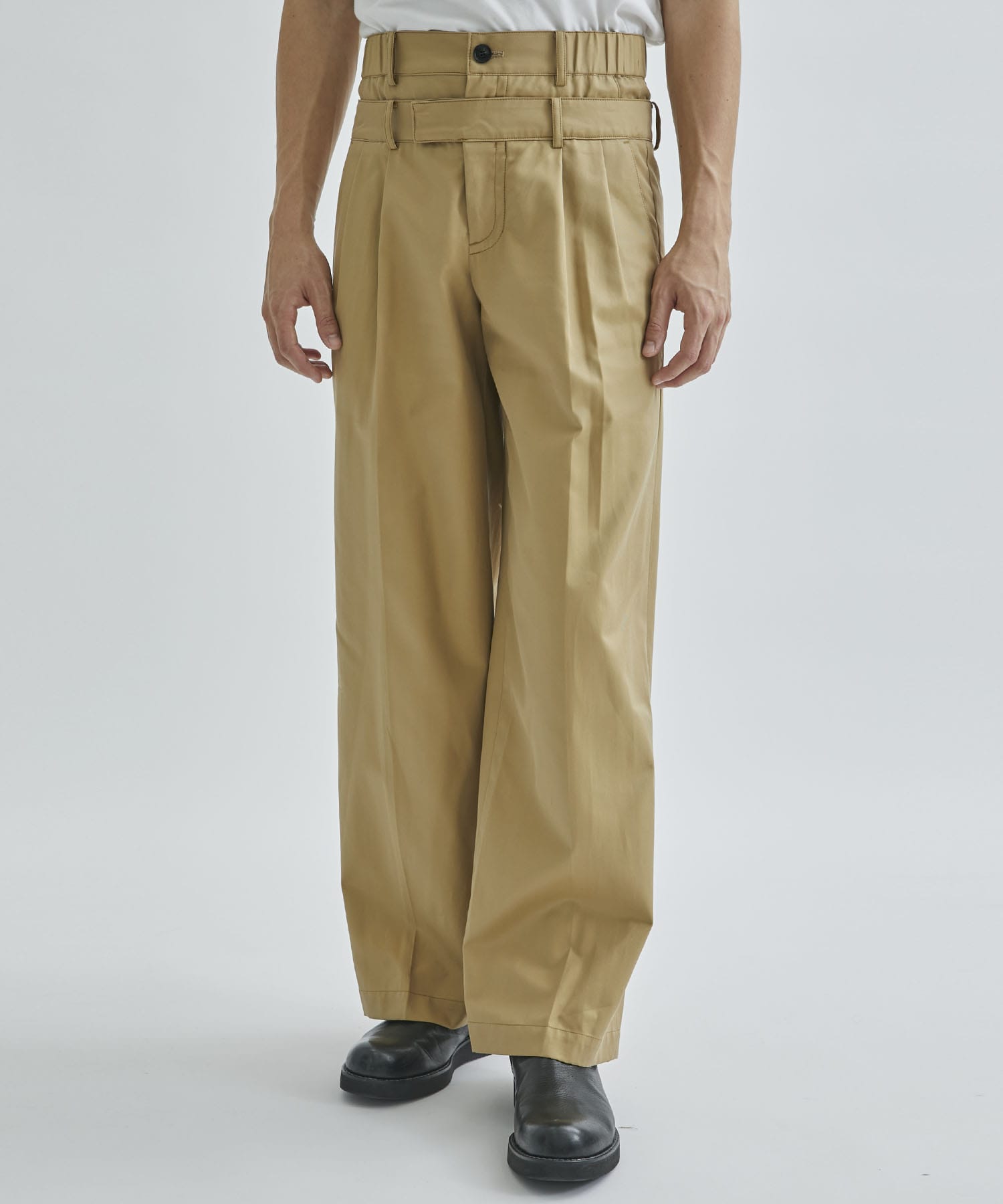 DOUBLE WAIST CHINO PANTS