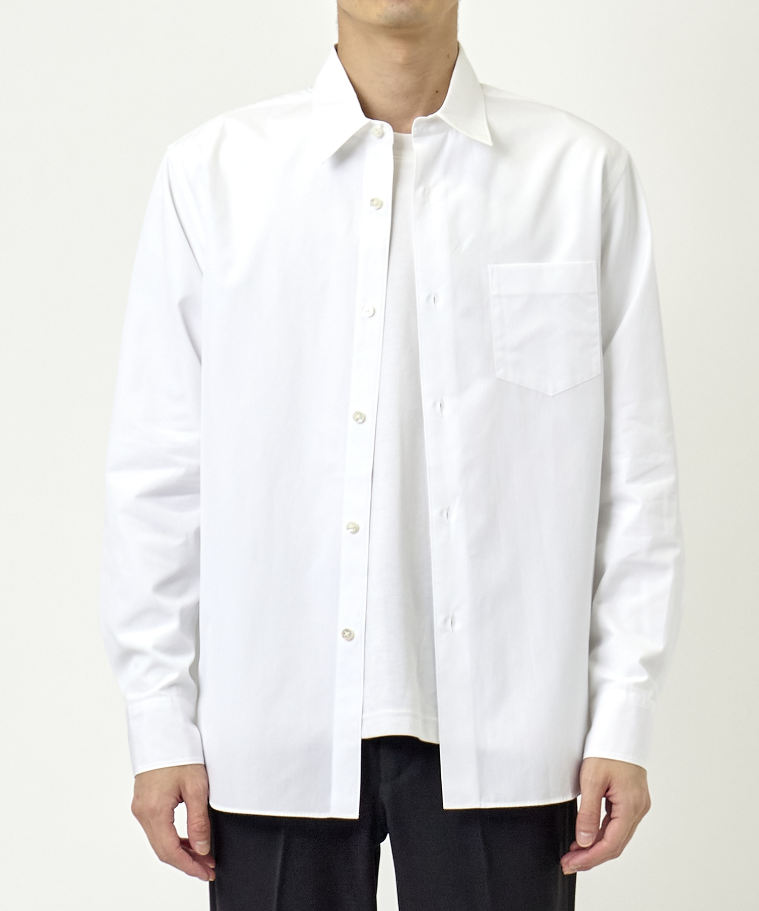 Watteau pleated cotton shirt