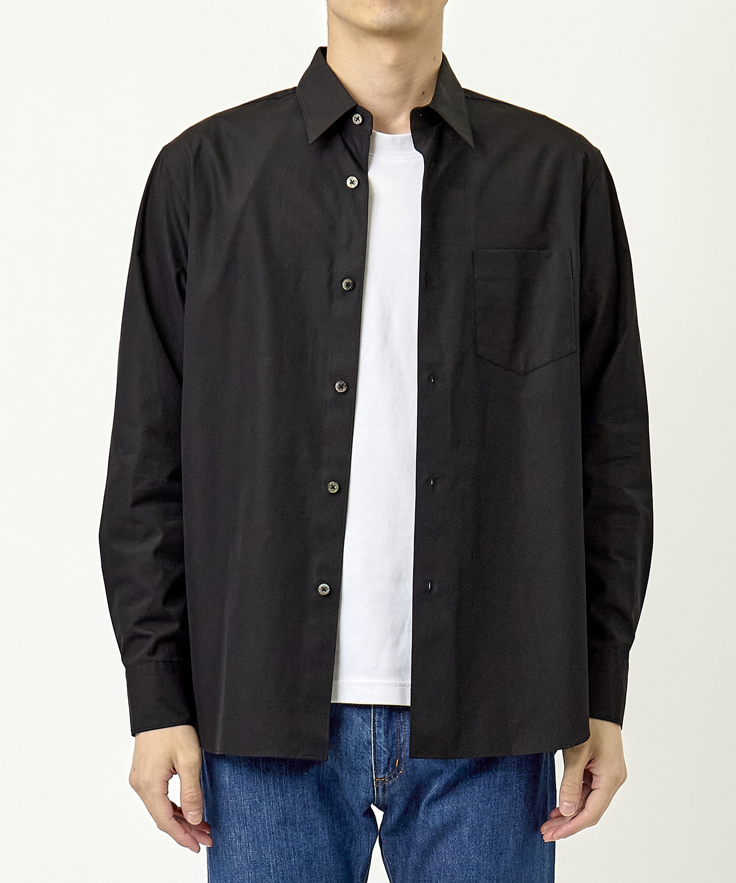 Watteau pleated cotton shirt