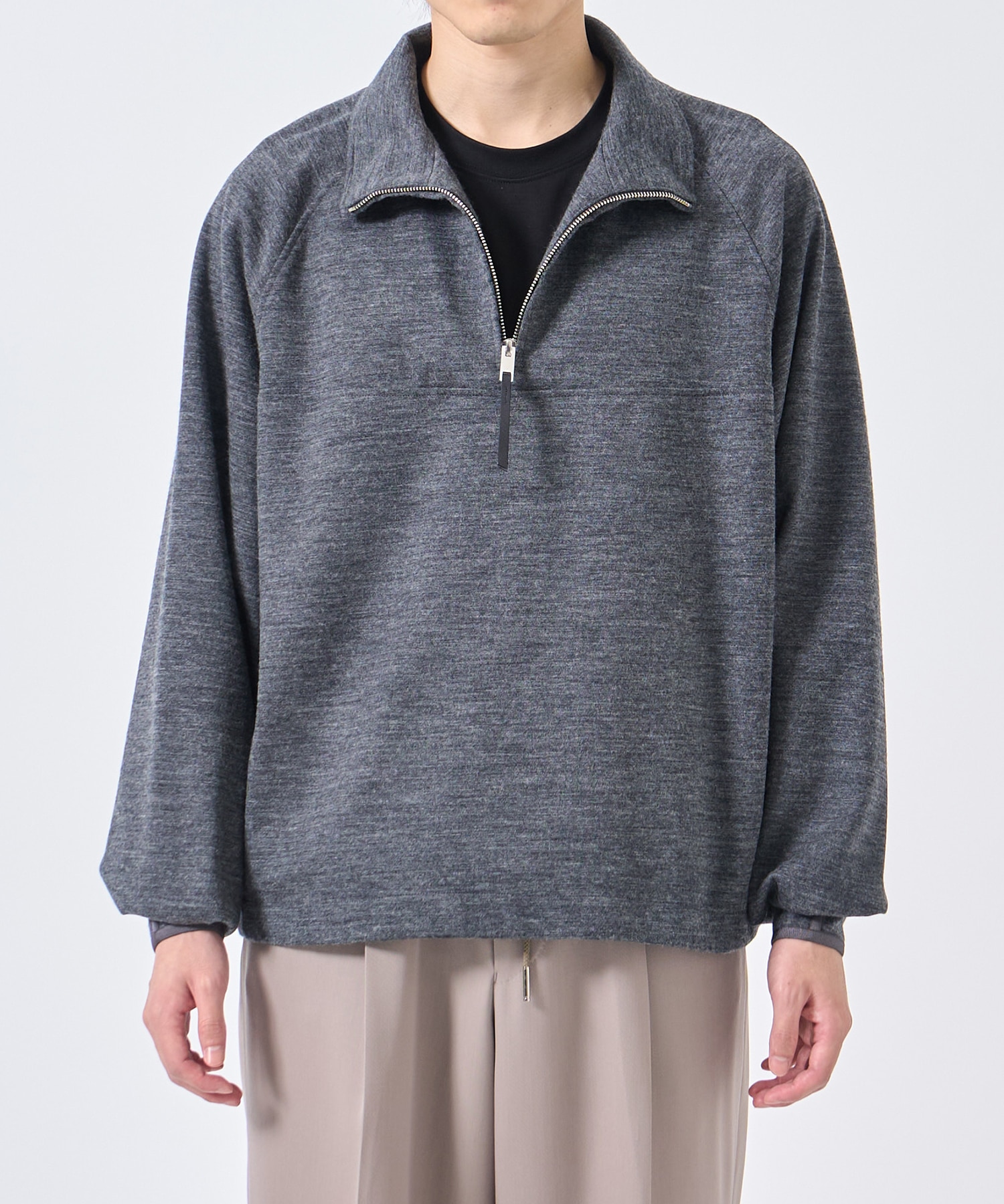 RERACS HALF ZIP STAND COLLAR PULLOVER