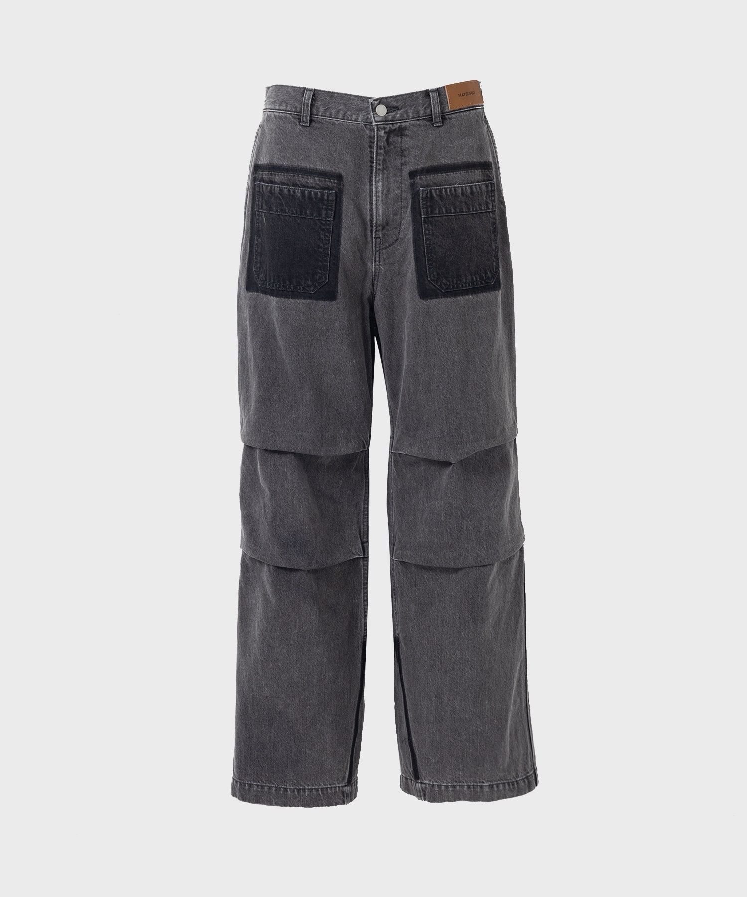 Kai D Utility — Wide Cut Herringbone Twill Trousers - 30, 34, 36