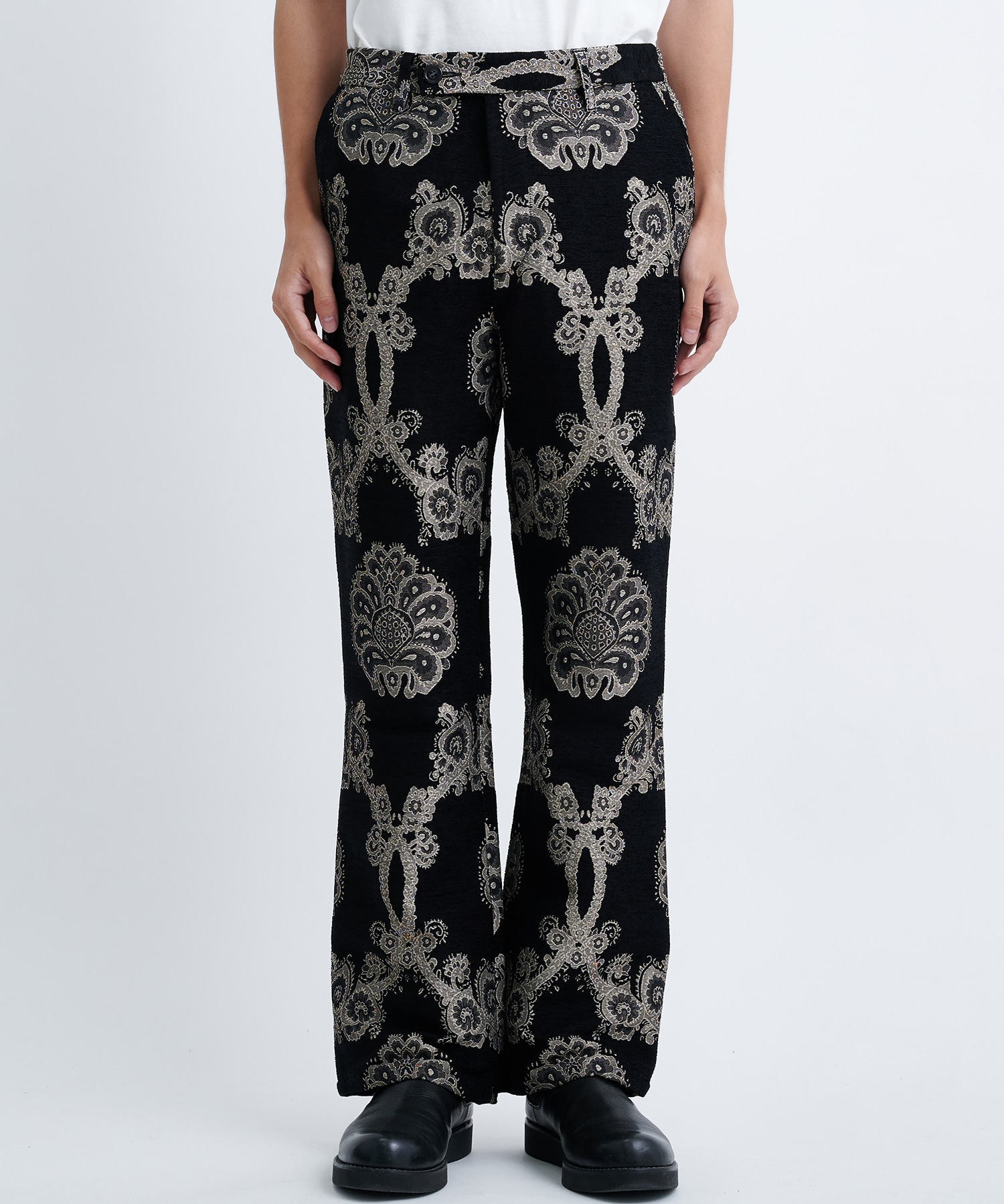 Flare fit utility trouser - Velvet jacquard