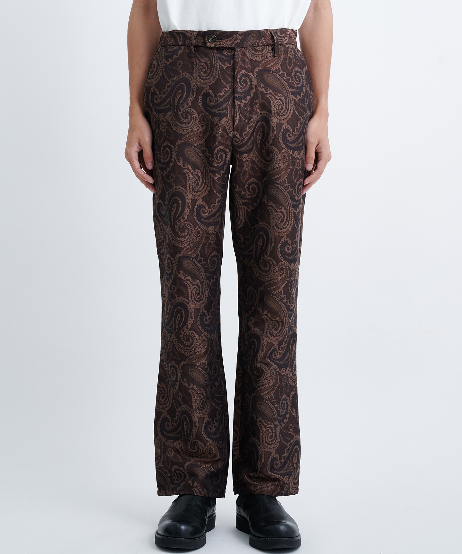 Flare fit utility trouser - Big paisley jacquard