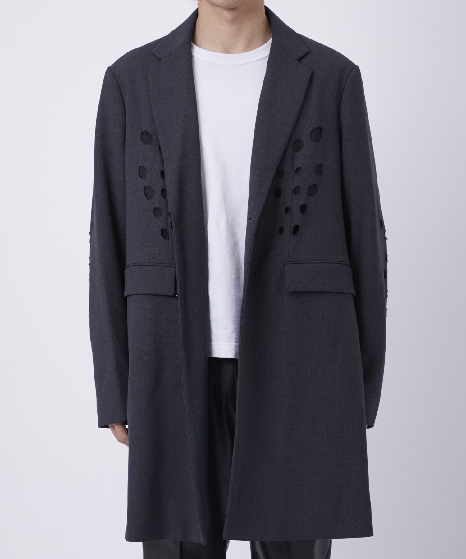 WOVEN CIRCLE BROCKEN LONG JACKET