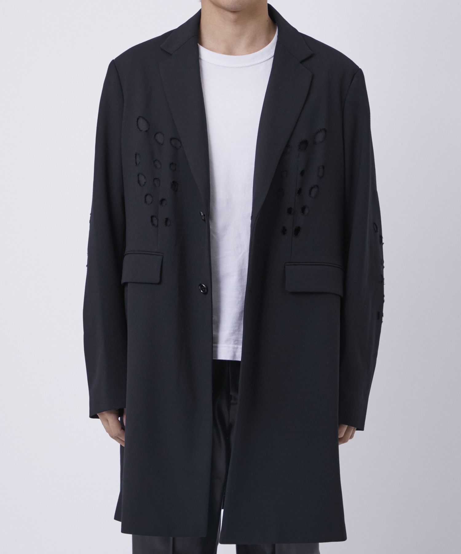 WOVEN CIRCLE BROCKEN LONG JACKET