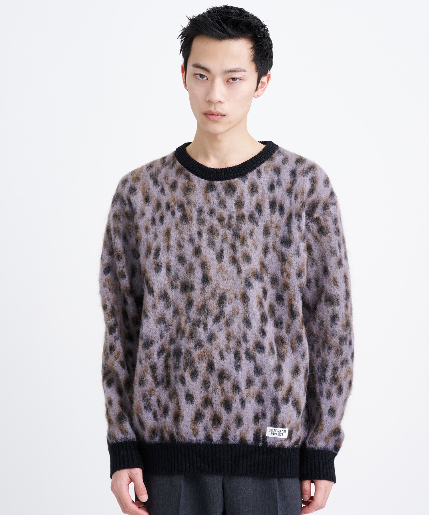 LEOPARD MOHAIR CREW NECK SWEATER ( TYPE-1 )
