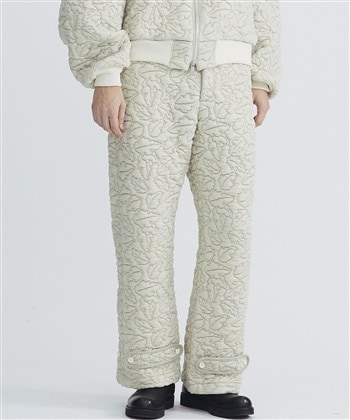 Leaves Quilted Jacquard Trousers