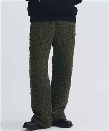 Leaves Quilted Jacquard Trousers