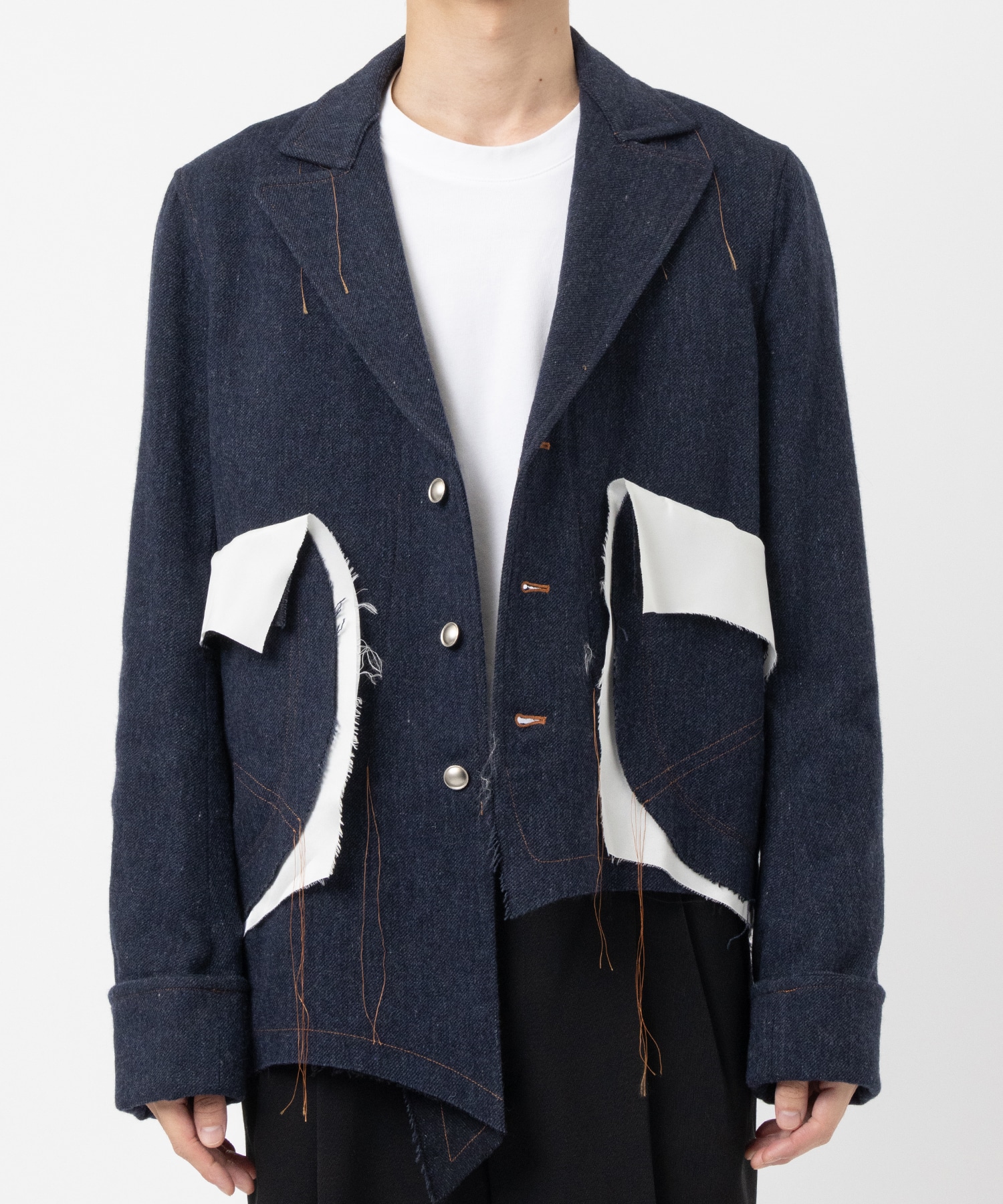 WOOL-DENIM LONG SLEEVE JACKET